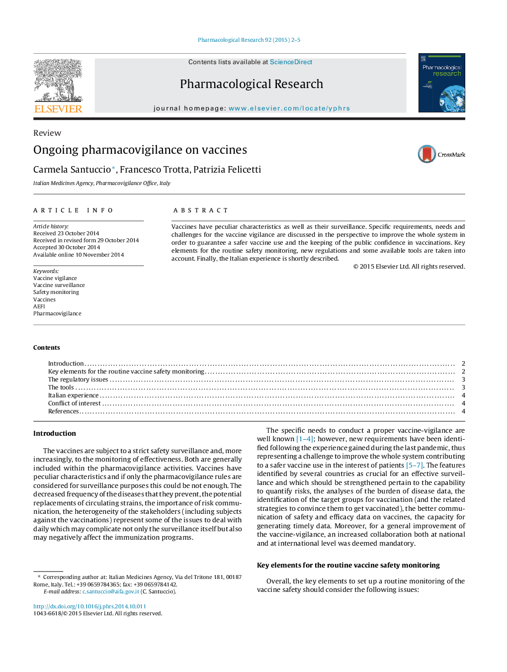 Ongoing pharmacovigilance on vaccines