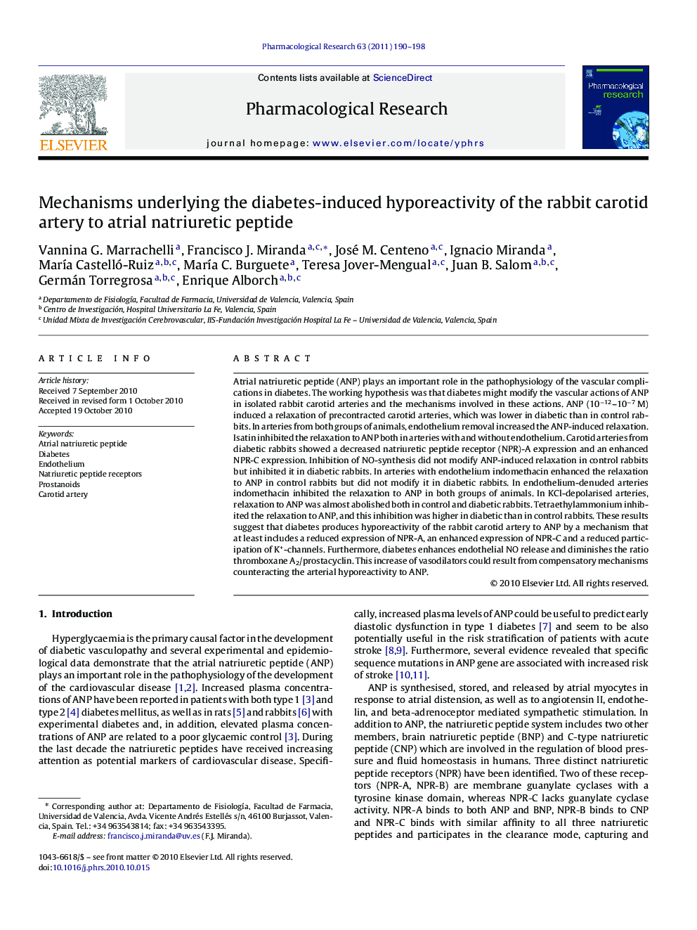 Mechanisms underlying the diabetes-induced hyporeactivity of the rabbit carotid artery to atrial natriuretic peptide