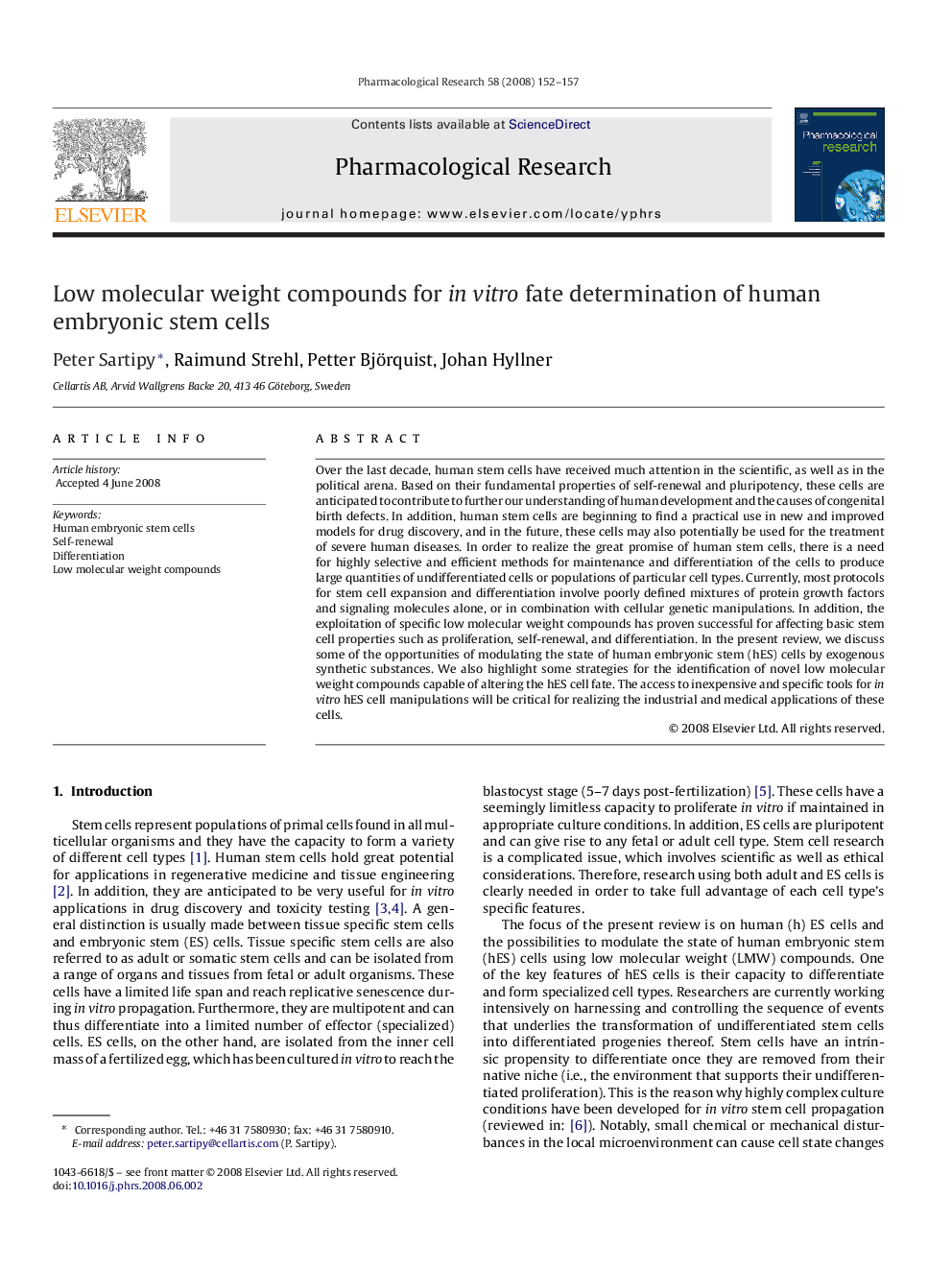 Low molecular weight compounds for in vitro fate determination of human embryonic stem cells