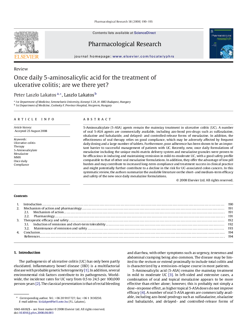 Once daily 5-aminosalicylic acid for the treatment of ulcerative colitis; are we there yet?