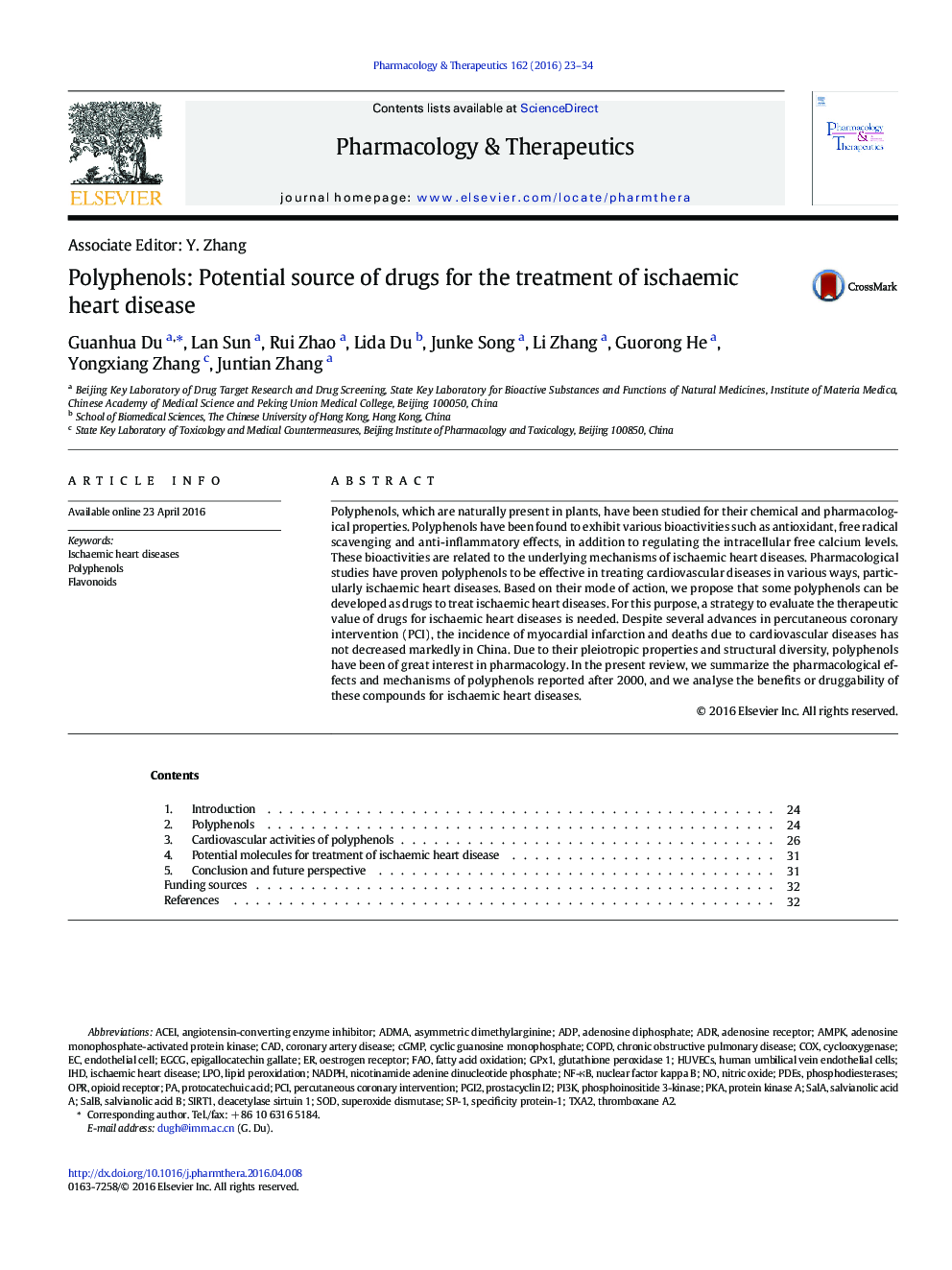 Polyphenols: Potential source of drugs for the treatment of ischaemic heart disease