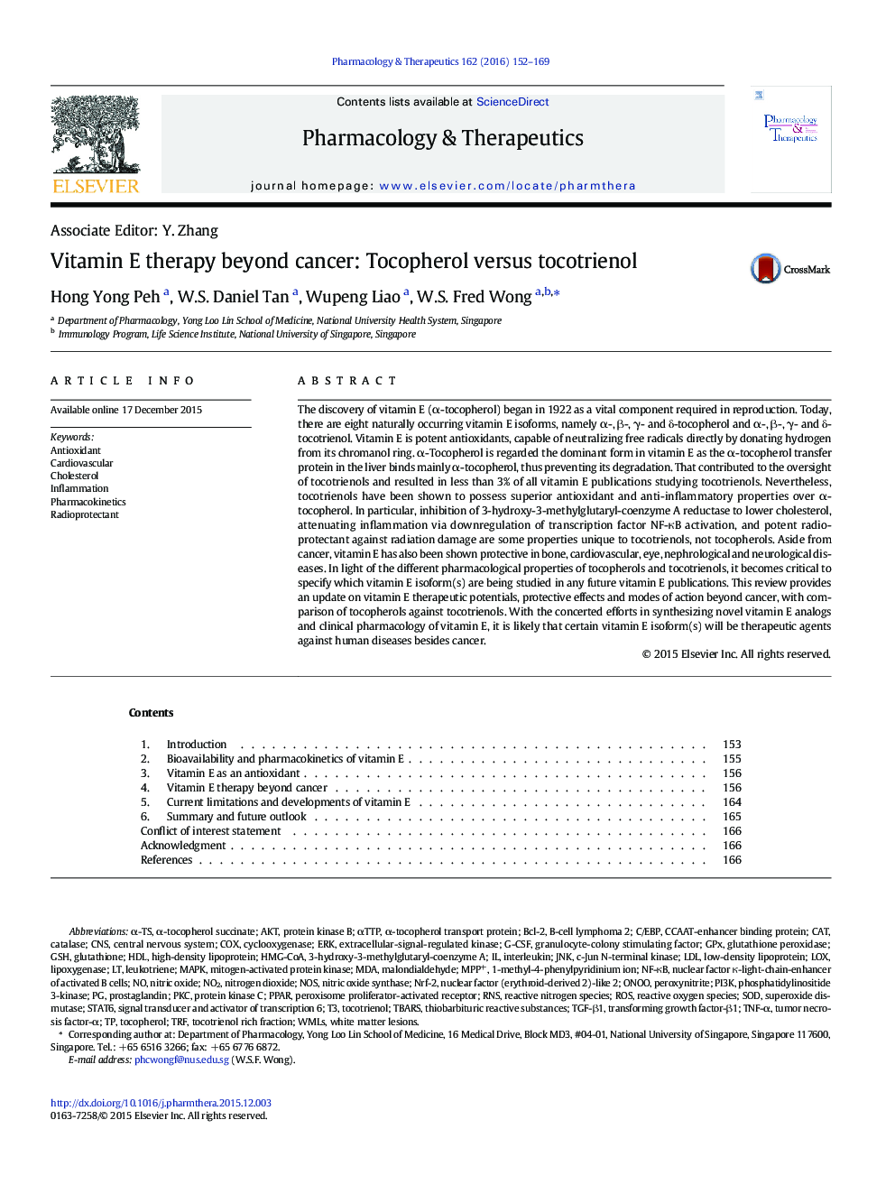 Vitamin E therapy beyond cancer: Tocopherol versus tocotrienol