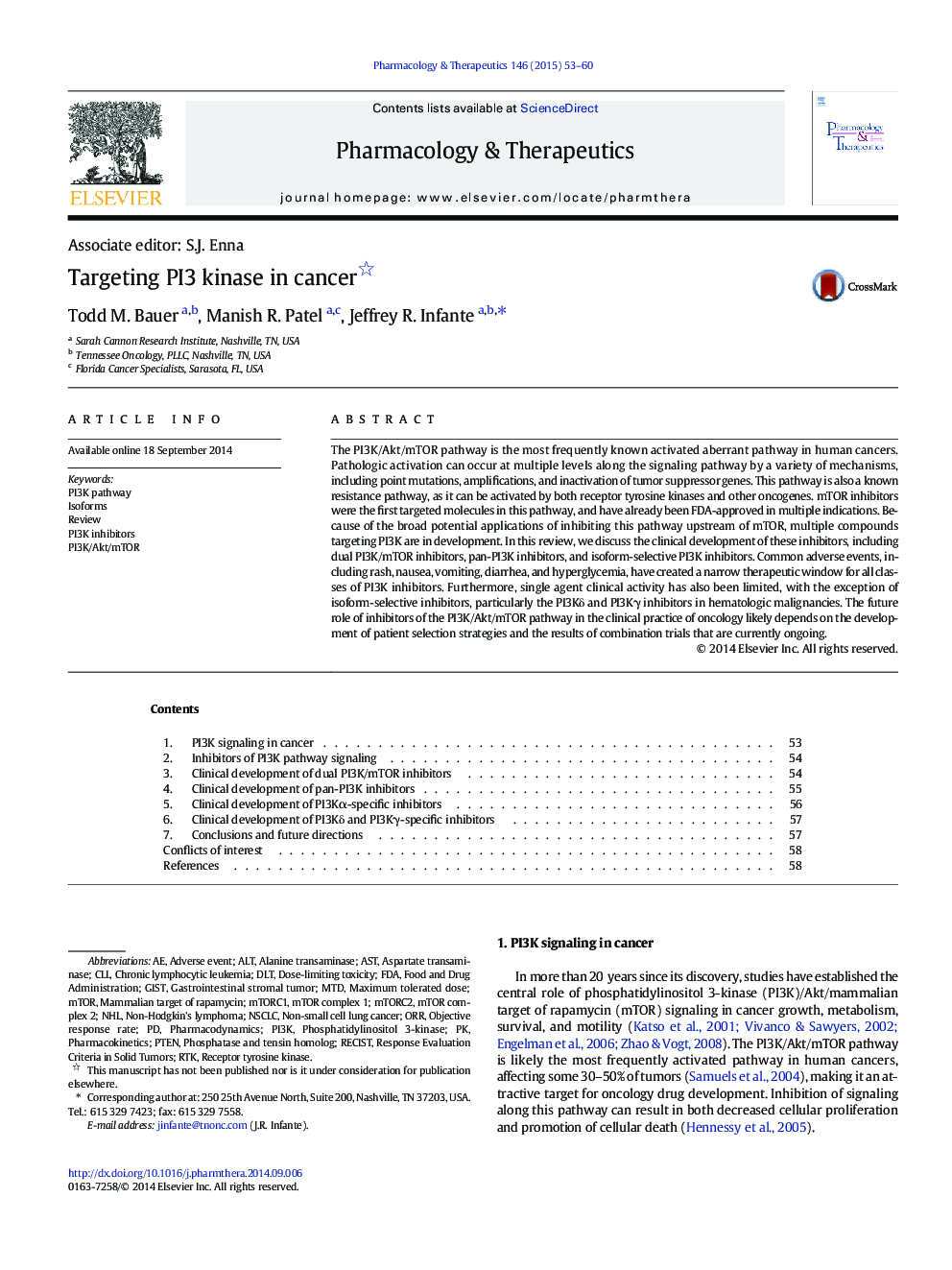 Targeting PI3 kinase in cancer 