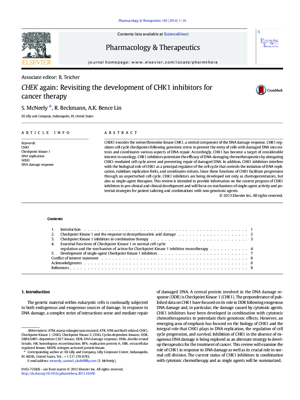 CHEK again: Revisiting the development of CHK1 inhibitors for cancer therapy