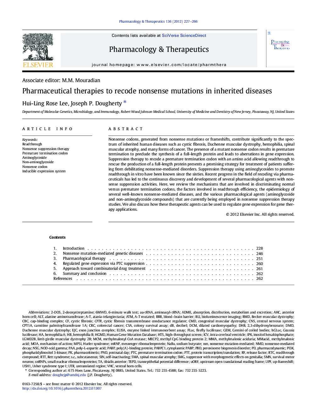 Pharmaceutical therapies to recode nonsense mutations in inherited diseases