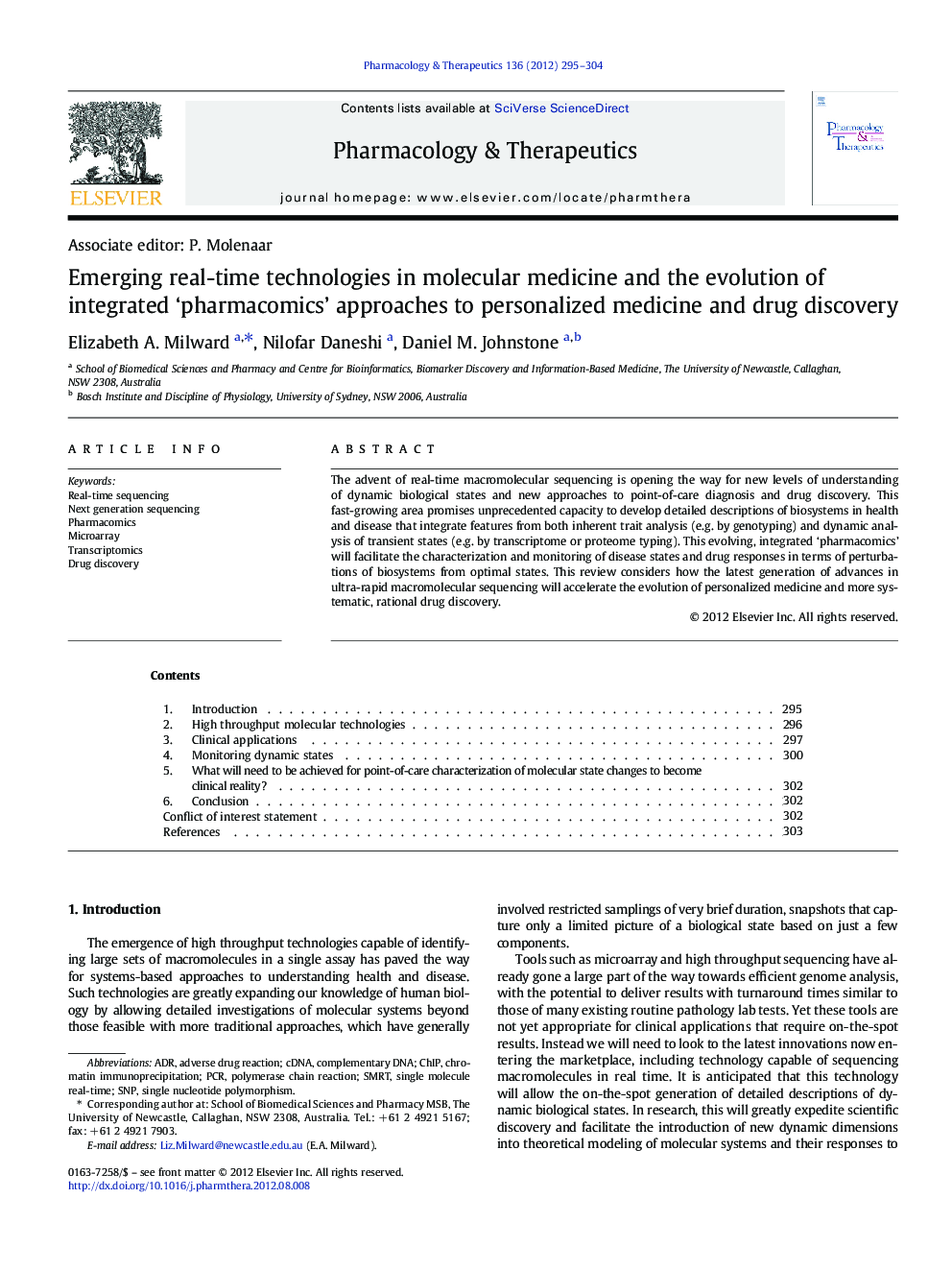 Emerging real-time technologies in molecular medicine and the evolution of integrated ‘pharmacomics’ approaches to personalized medicine and drug discovery