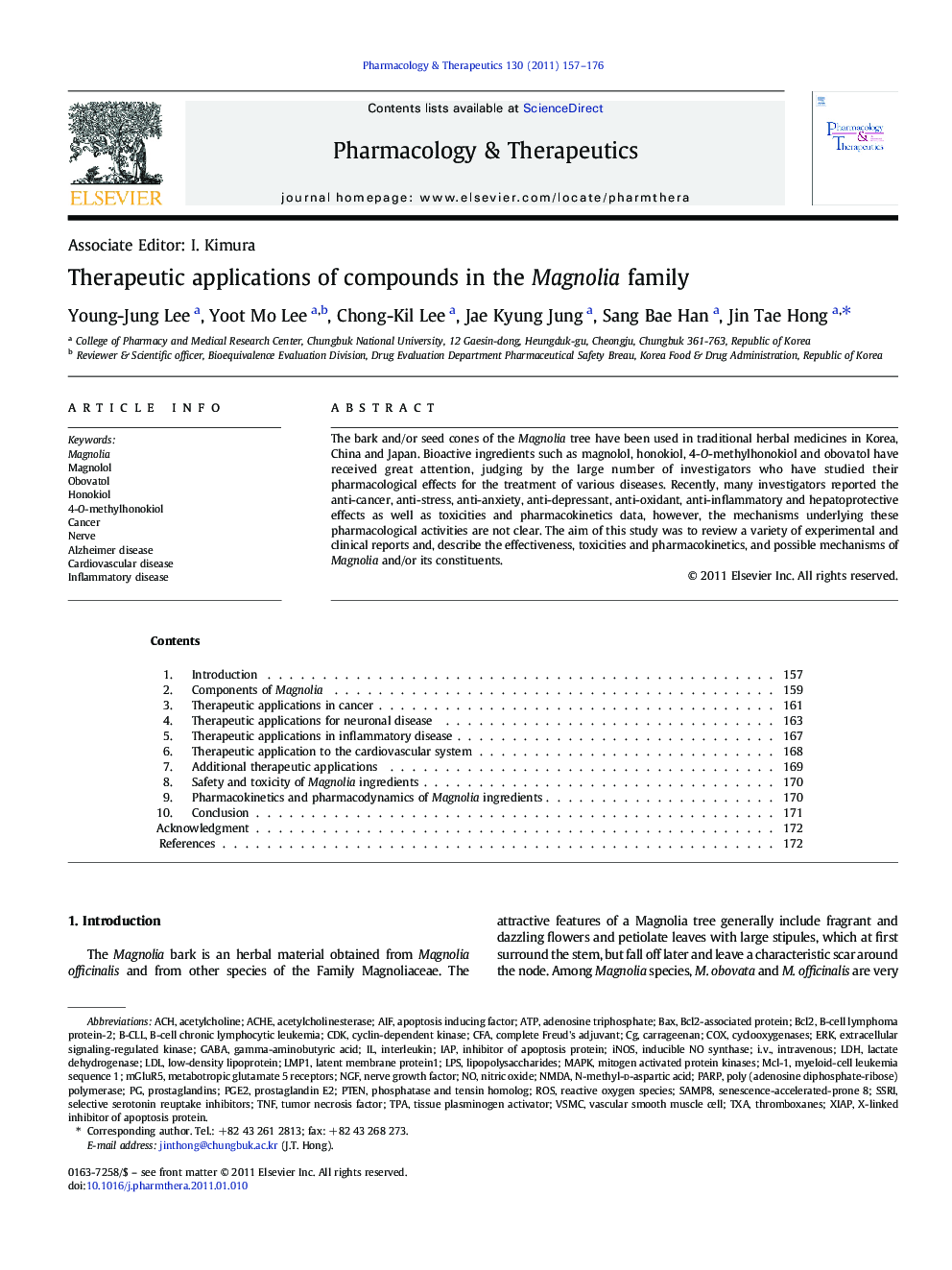 Therapeutic applications of compounds in the Magnolia family