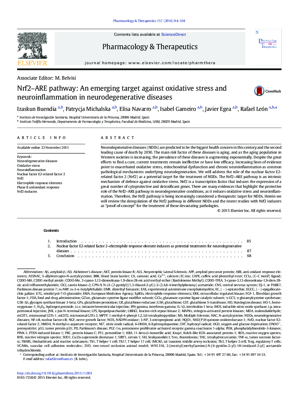 Nrf2–ARE pathway: An emerging target against oxidative stress and neuroinflammation in neurodegenerative diseases