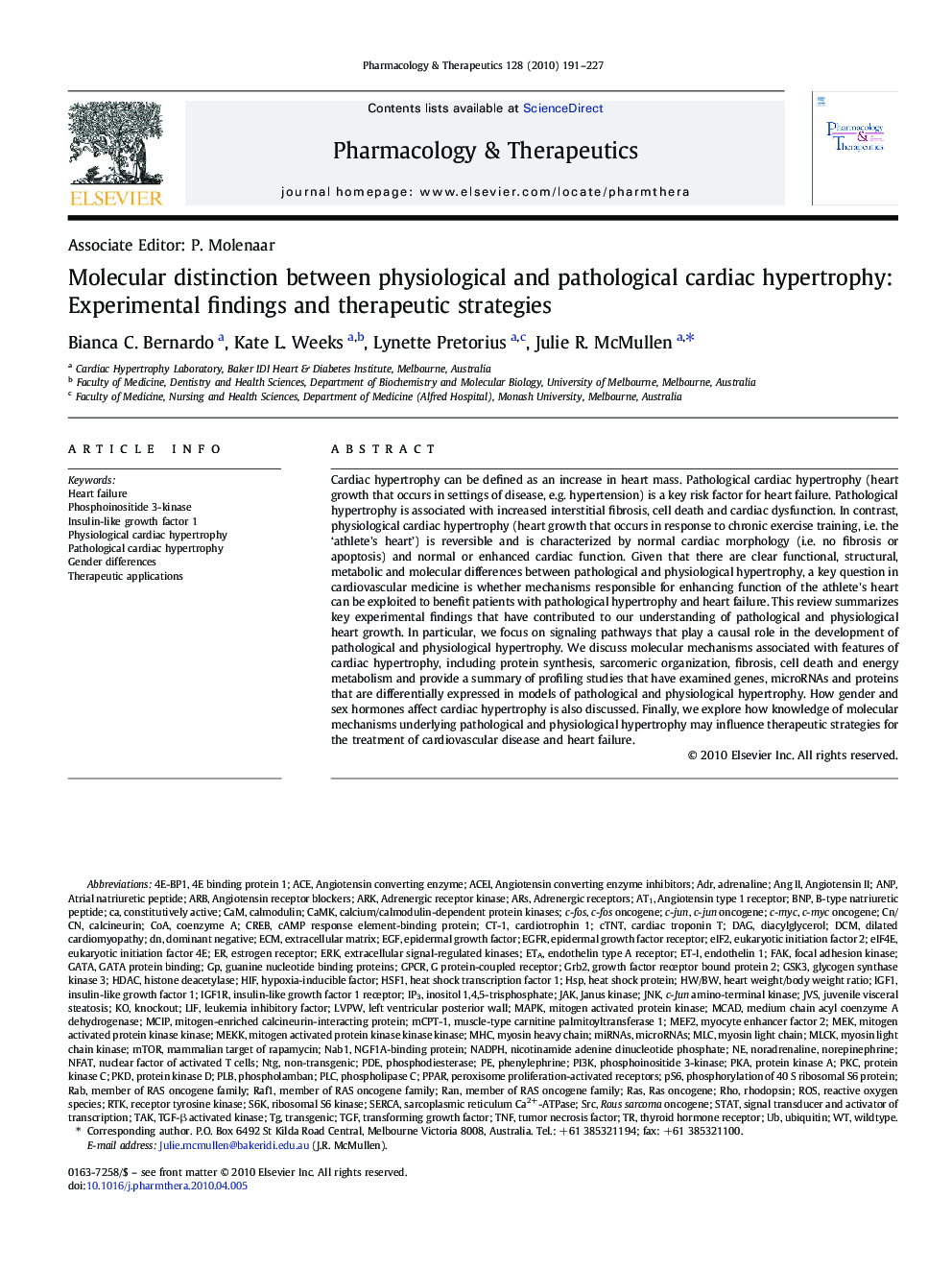 Molecular distinction between physiological and pathological cardiac hypertrophy: Experimental findings and therapeutic strategies