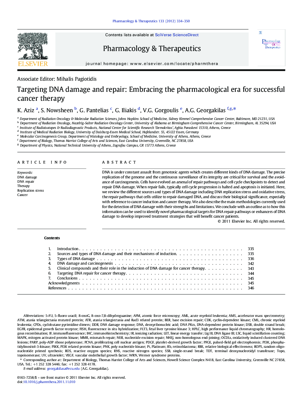 Targeting DNA damage and repair: Embracing the pharmacological era for successful cancer therapy