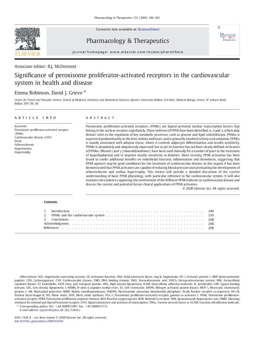 Significance of peroxisome proliferator-activated receptors in the cardiovascular system in health and disease