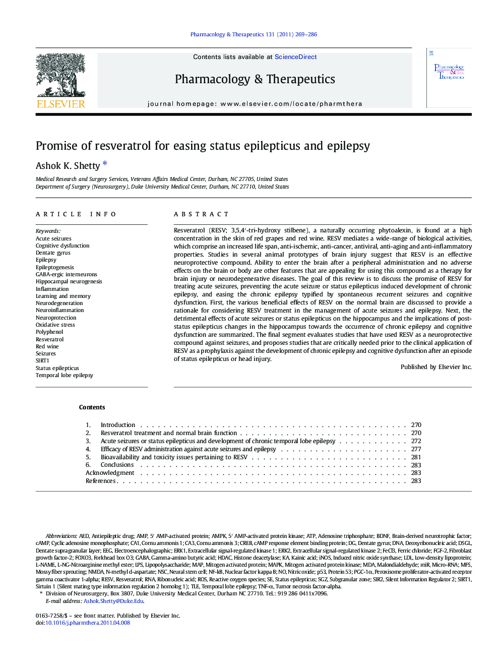 Promise of resveratrol for easing status epilepticus and epilepsy