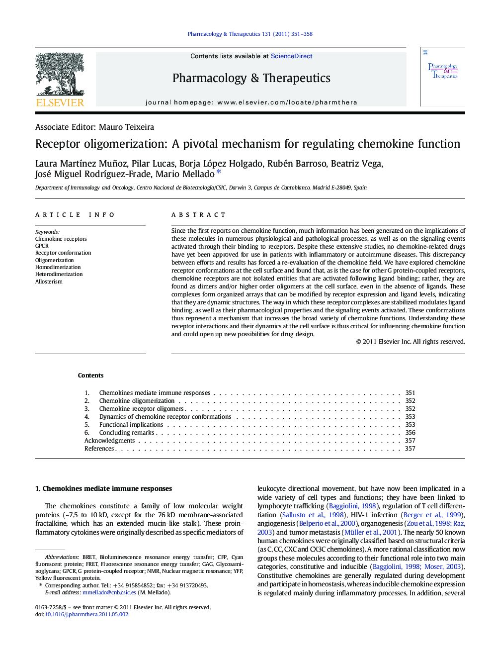 Receptor oligomerization: A pivotal mechanism for regulating chemokine function