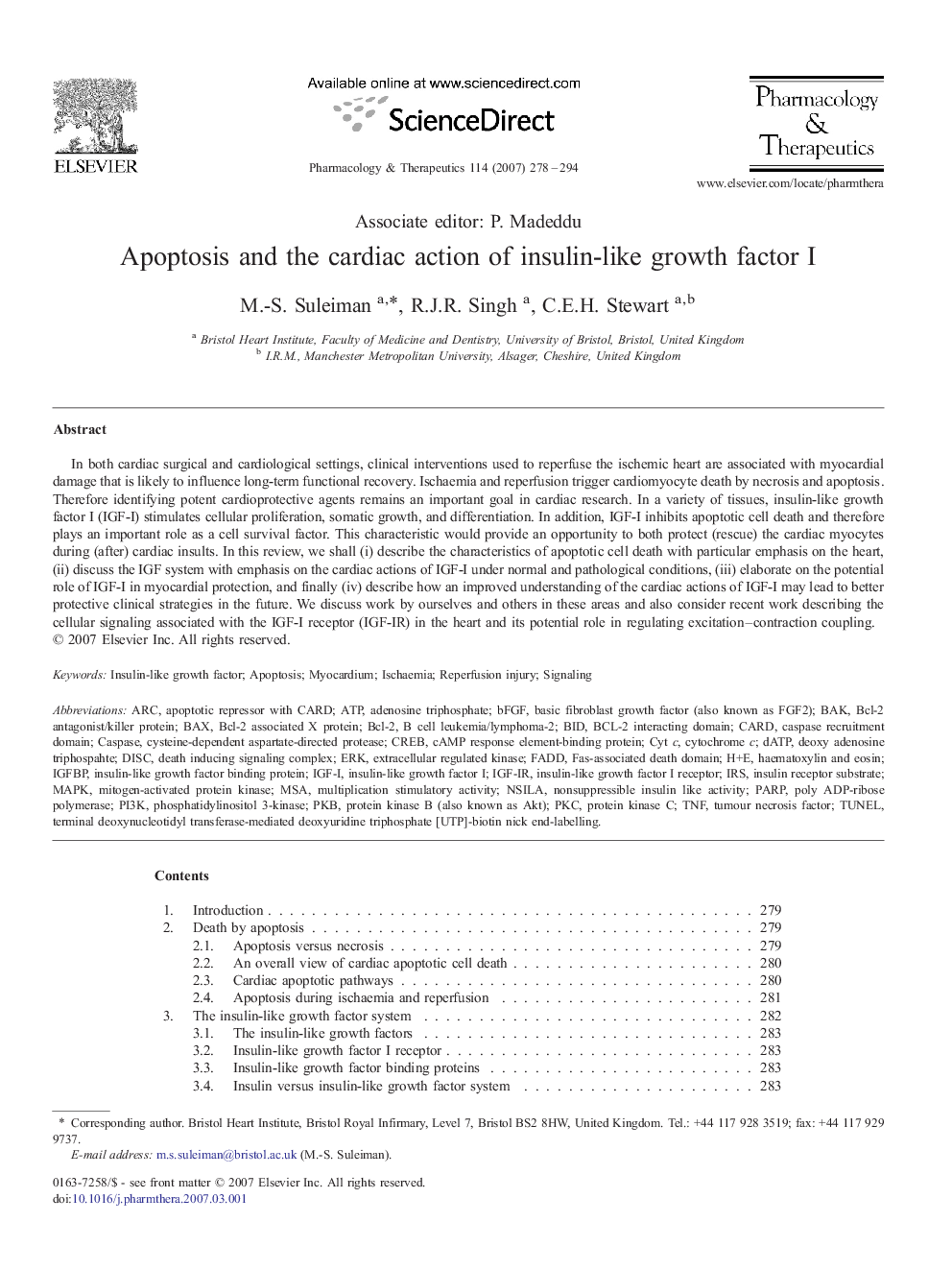 Apoptosis and the cardiac action of insulin-like growth factor I