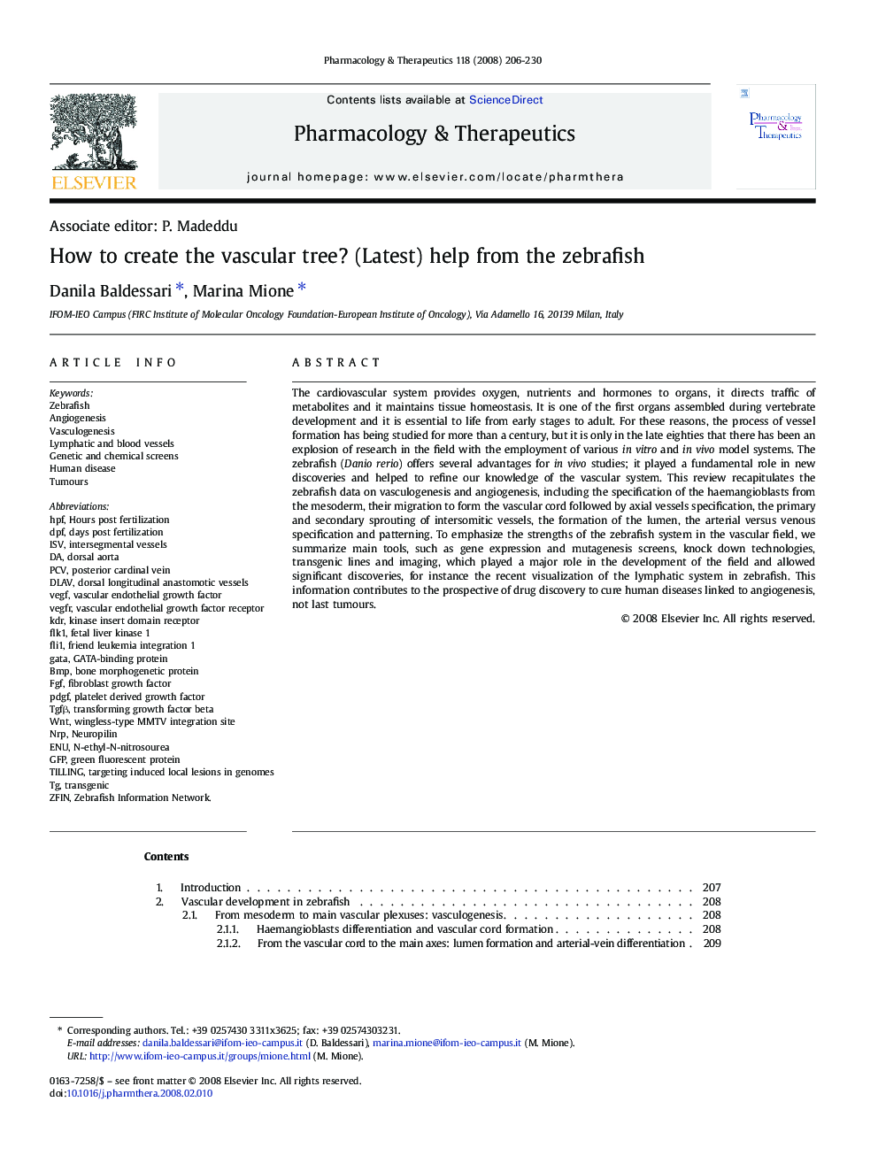 How to create the vascular tree? (Latest) help from the zebrafish