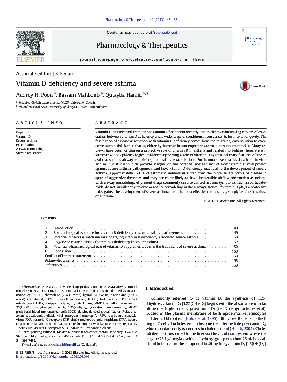 Vitamin D deficiency and severe asthma