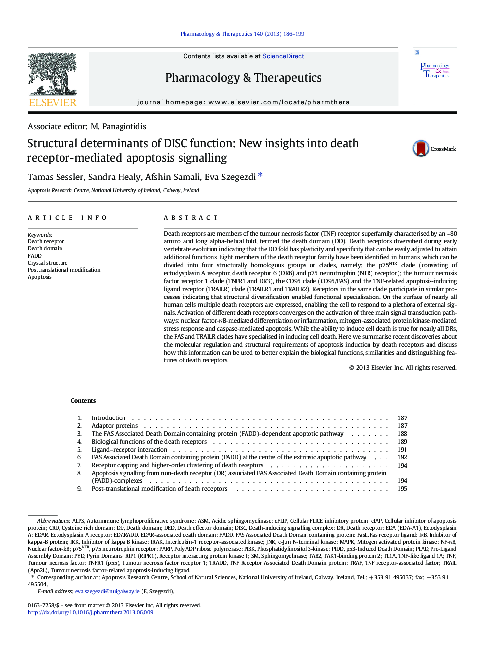 Structural determinants of DISC function: New insights into death receptor-mediated apoptosis signalling