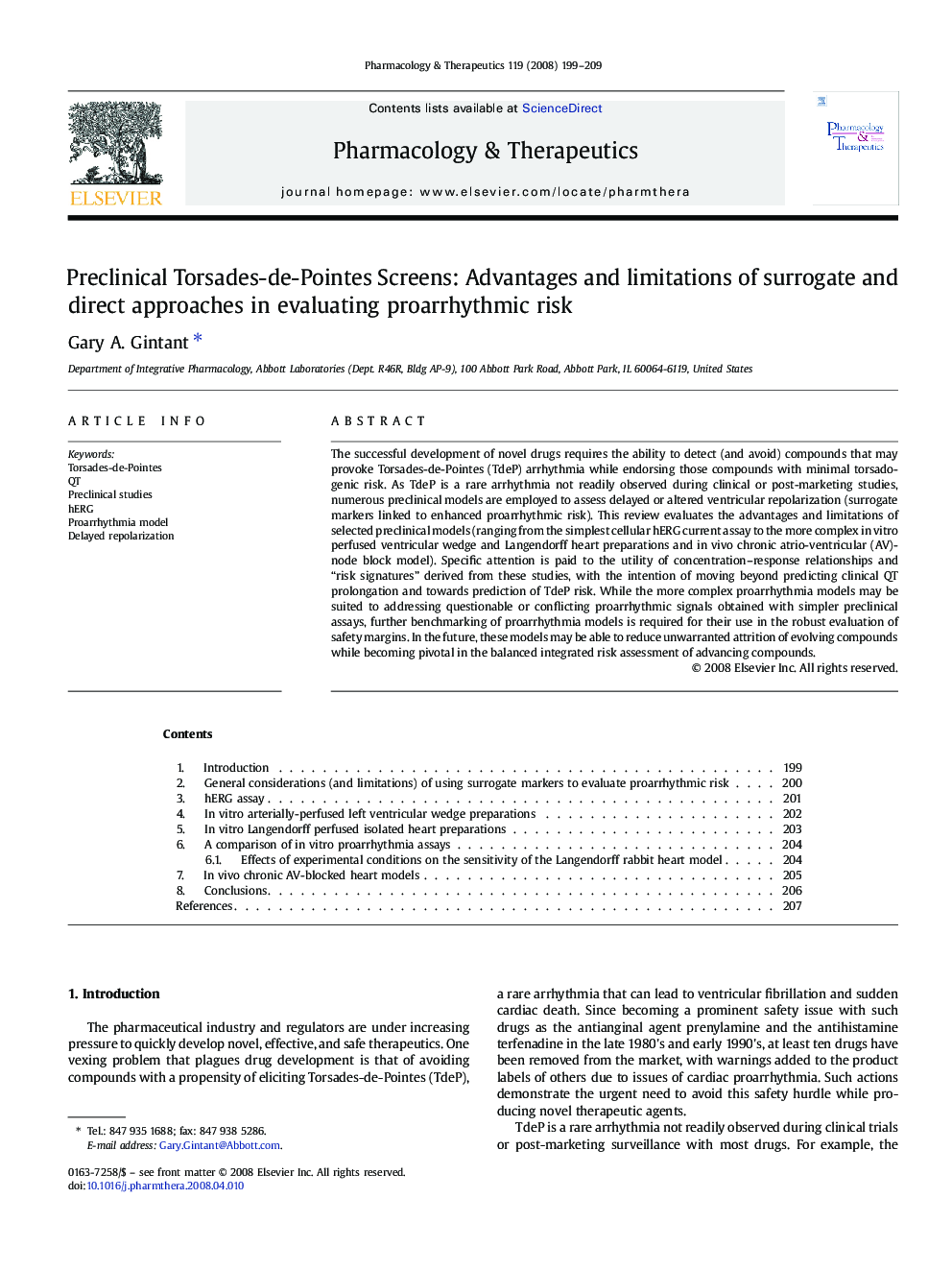 Preclinical Torsades-de-Pointes Screens: Advantages and limitations of surrogate and direct approaches in evaluating proarrhythmic risk