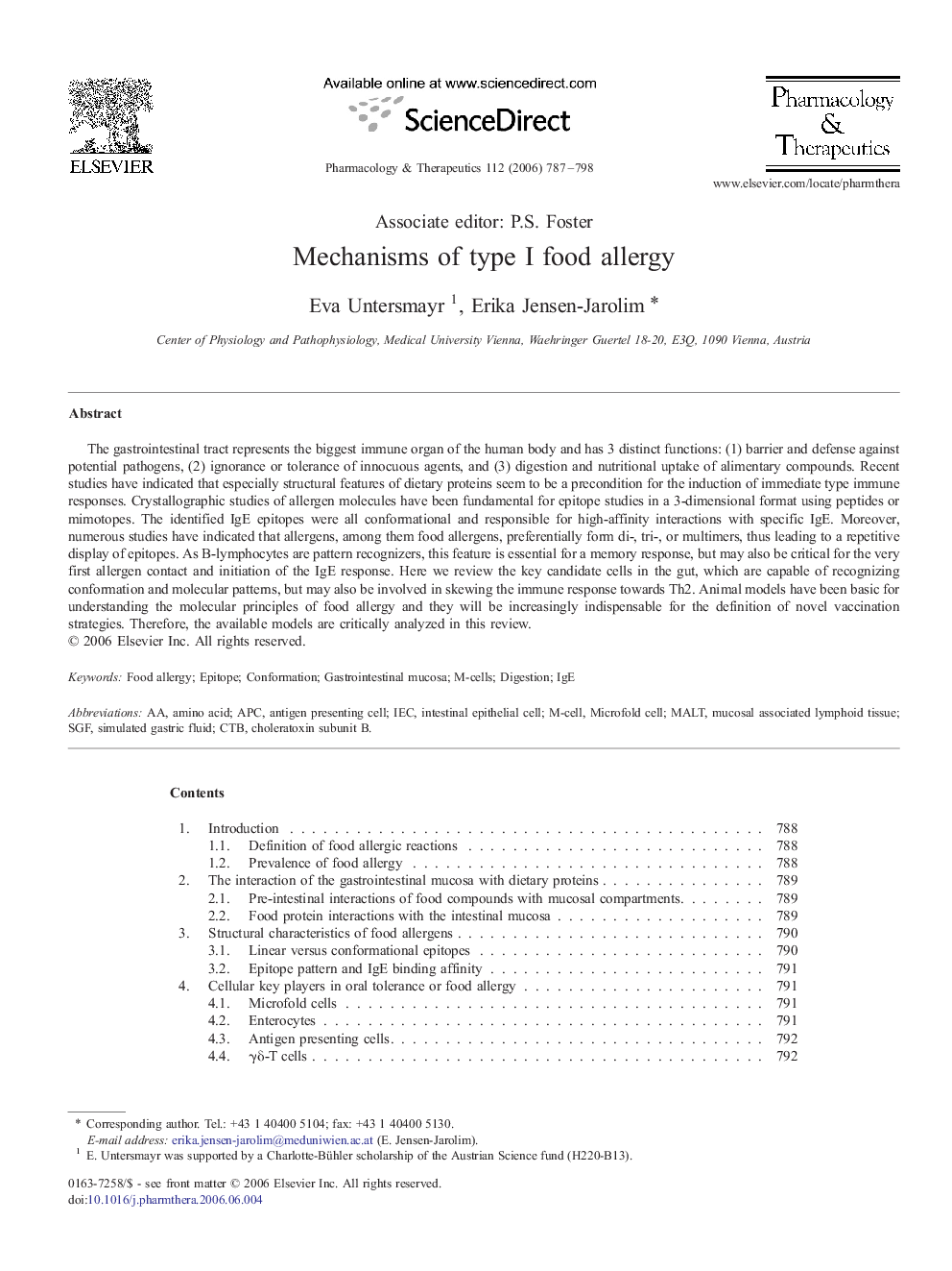 Mechanisms of type I food allergy