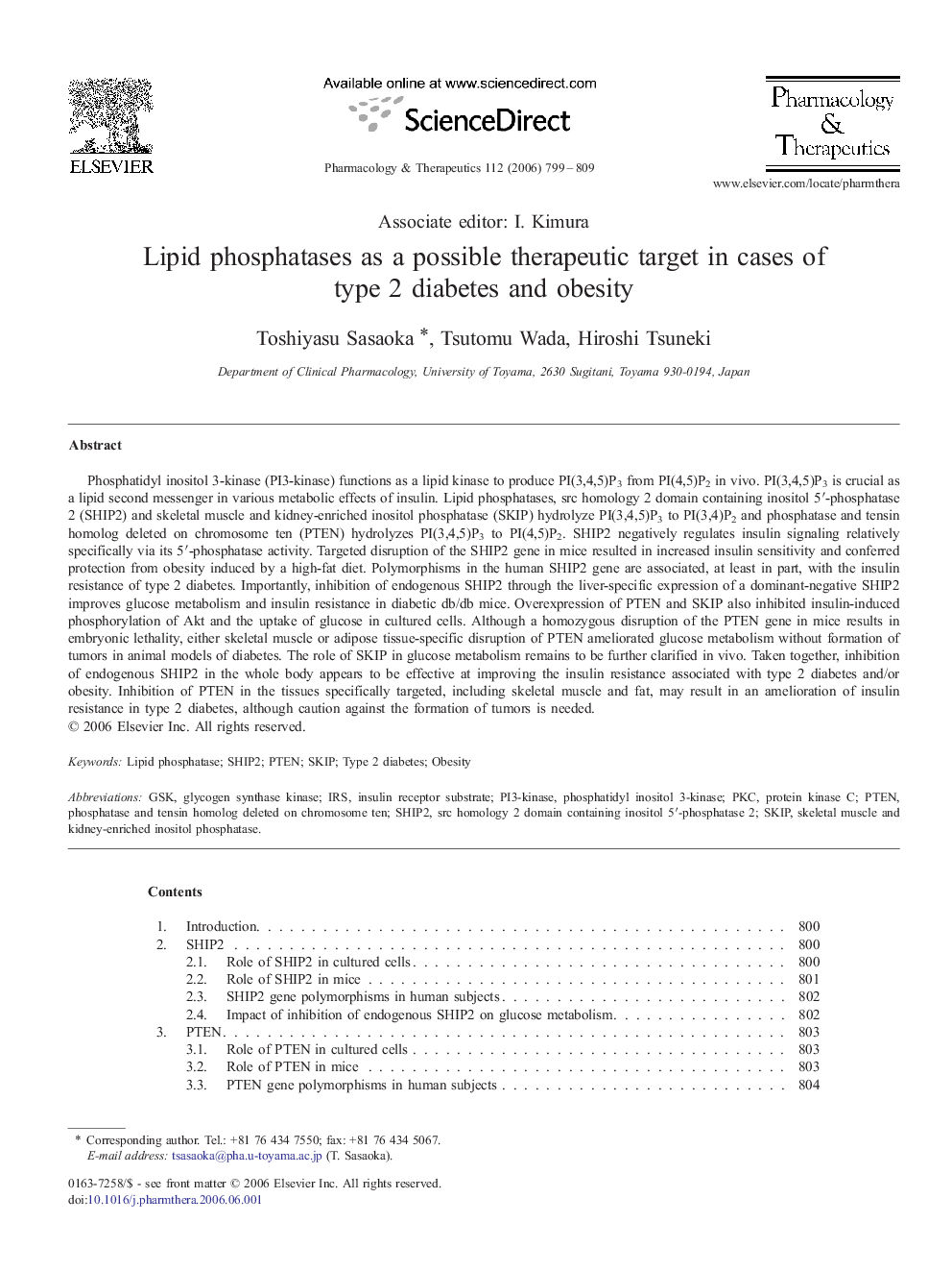 Lipid phosphatases as a possible therapeutic target in cases of type 2 diabetes and obesity