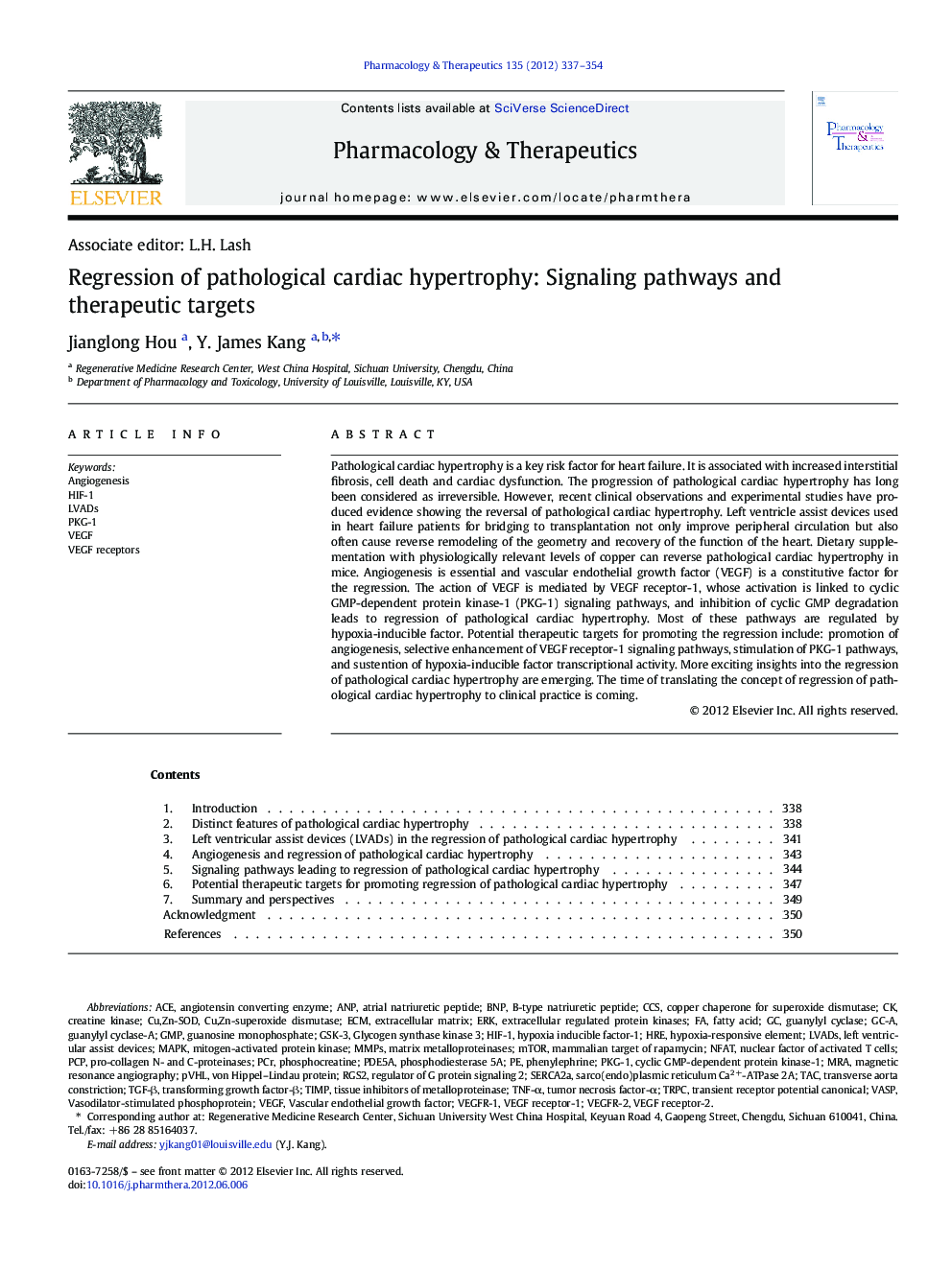 عکس صفحه اول مقاله: Regression of pathological cardiac hypertrophy: Signaling pathways and therapeutic targets Regression of pathological cardiac hypertrophy: Signaling pathways and therapeutic targets