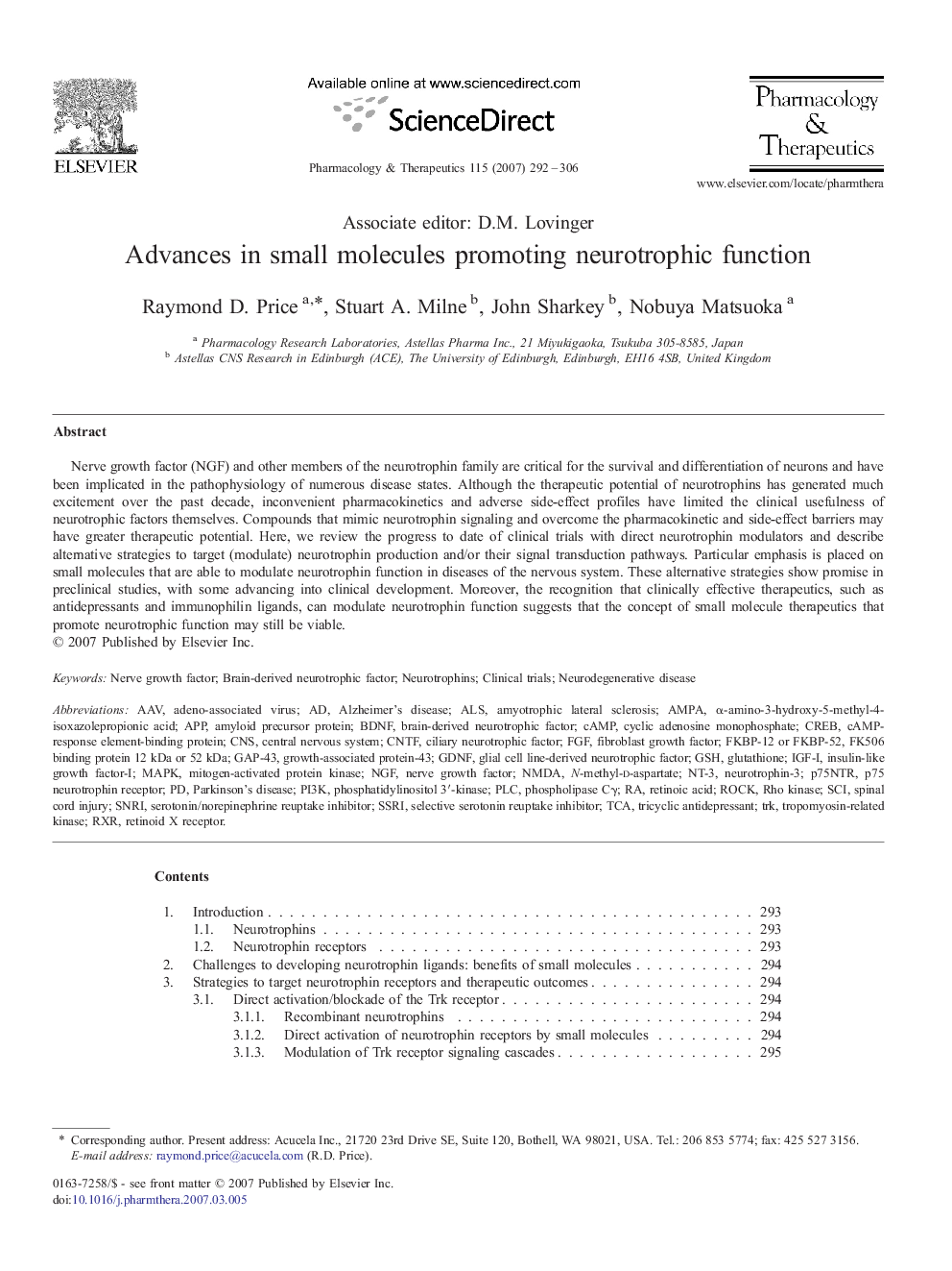 Advances in small molecules promoting neurotrophic function