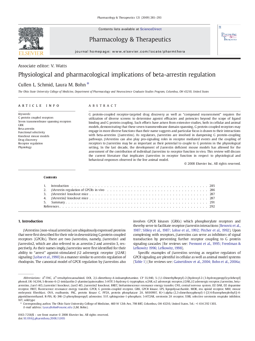 Physiological and pharmacological implications of beta-arrestin regulation