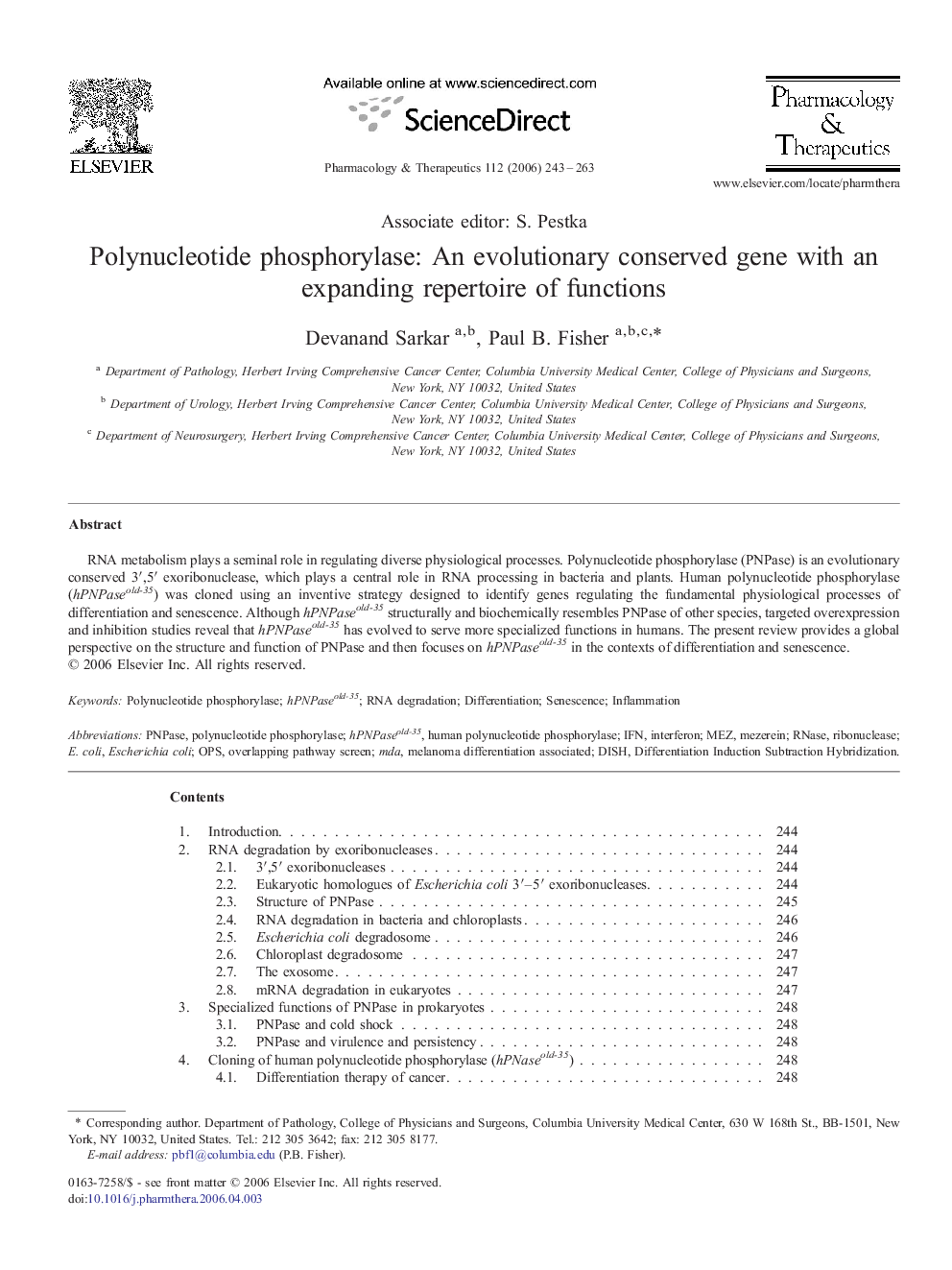 Polynucleotide phosphorylase: An evolutionary conserved gene with an expanding repertoire of functions