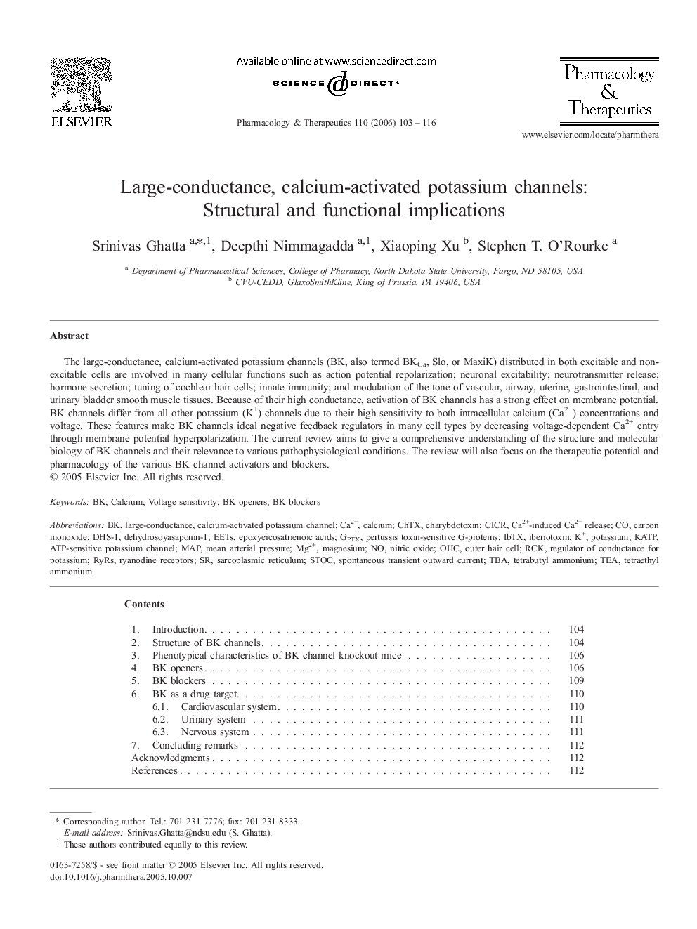 Large-conductance, calcium-activated potassium channels: Structural and functional implications