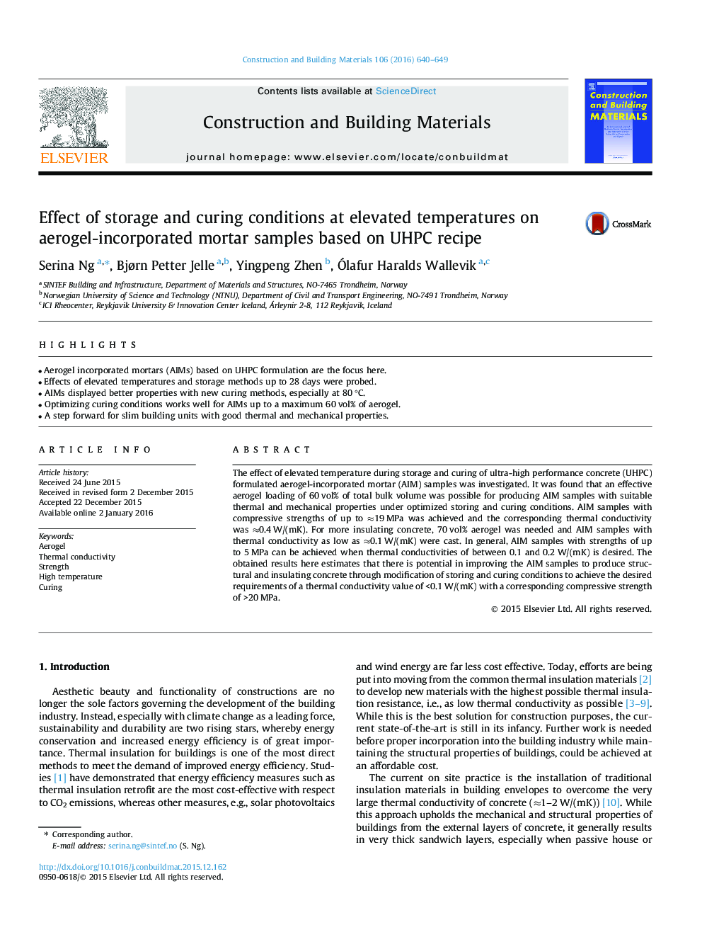 Effect of storage and curing conditions at elevated temperatures on aerogel-incorporated mortar samples based on UHPC recipe