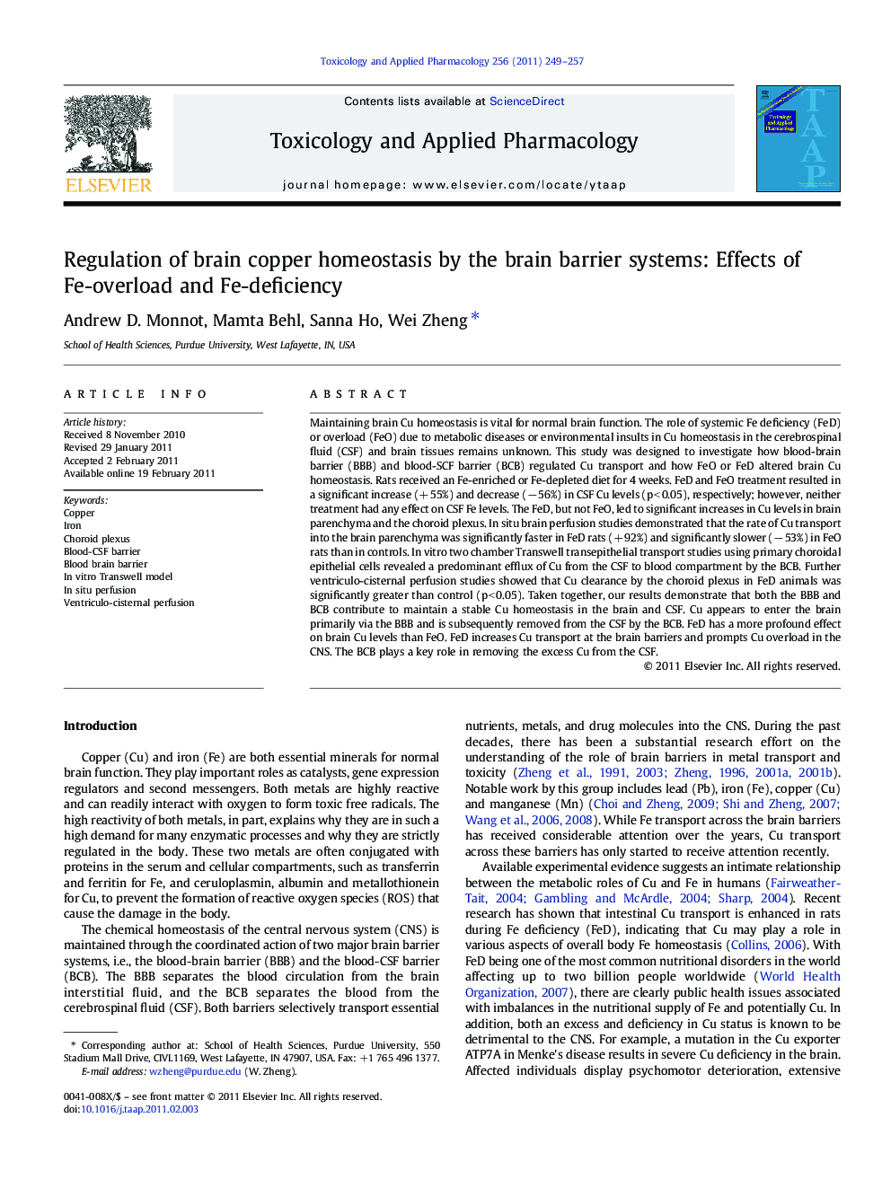 Regulation of brain copper homeostasis by the brain barrier systems: Effects of Fe-overload and Fe-deficiency