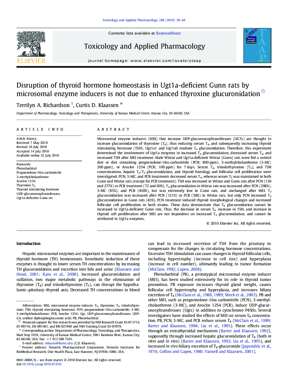 Disruption of thyroid hormone homeostasis in Ugt1a-deficient Gunn rats by microsomal enzyme inducers is not due to enhanced thyroxine glucuronidation 