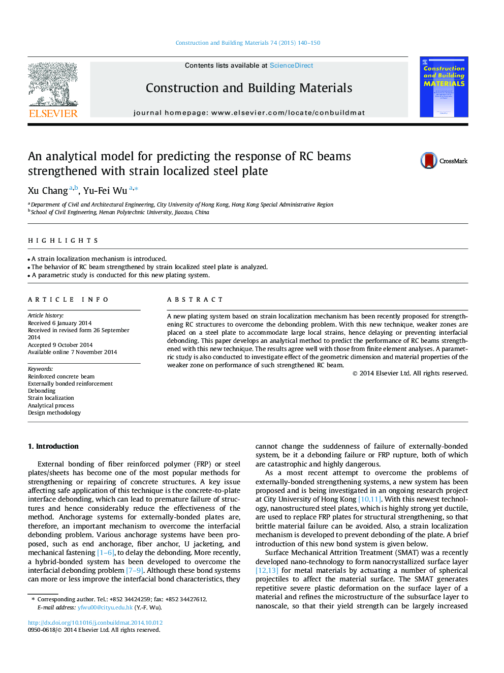 An analytical model for predicting the response of RC beams strengthened with strain localized steel plate