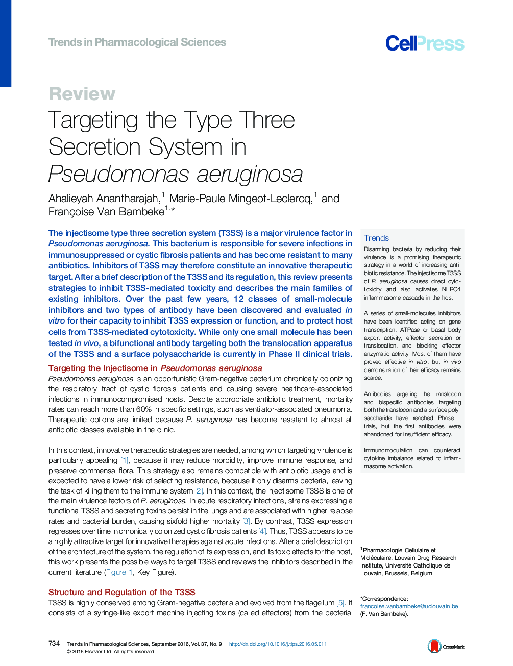Targeting the Type Three Secretion System in Pseudomonas aeruginosa