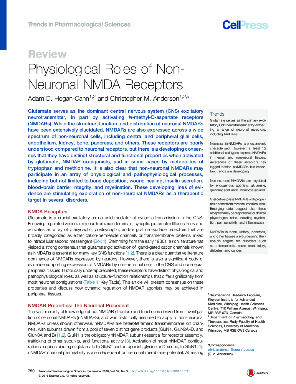 Physiological Roles of Non-Neuronal NMDA Receptors