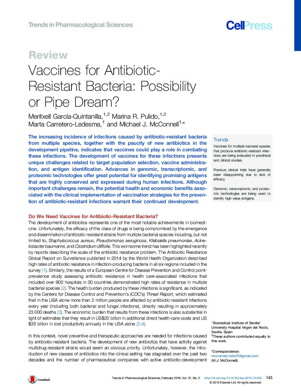 Vaccines for Antibiotic-Resistant Bacteria: Possibility or Pipe Dream?