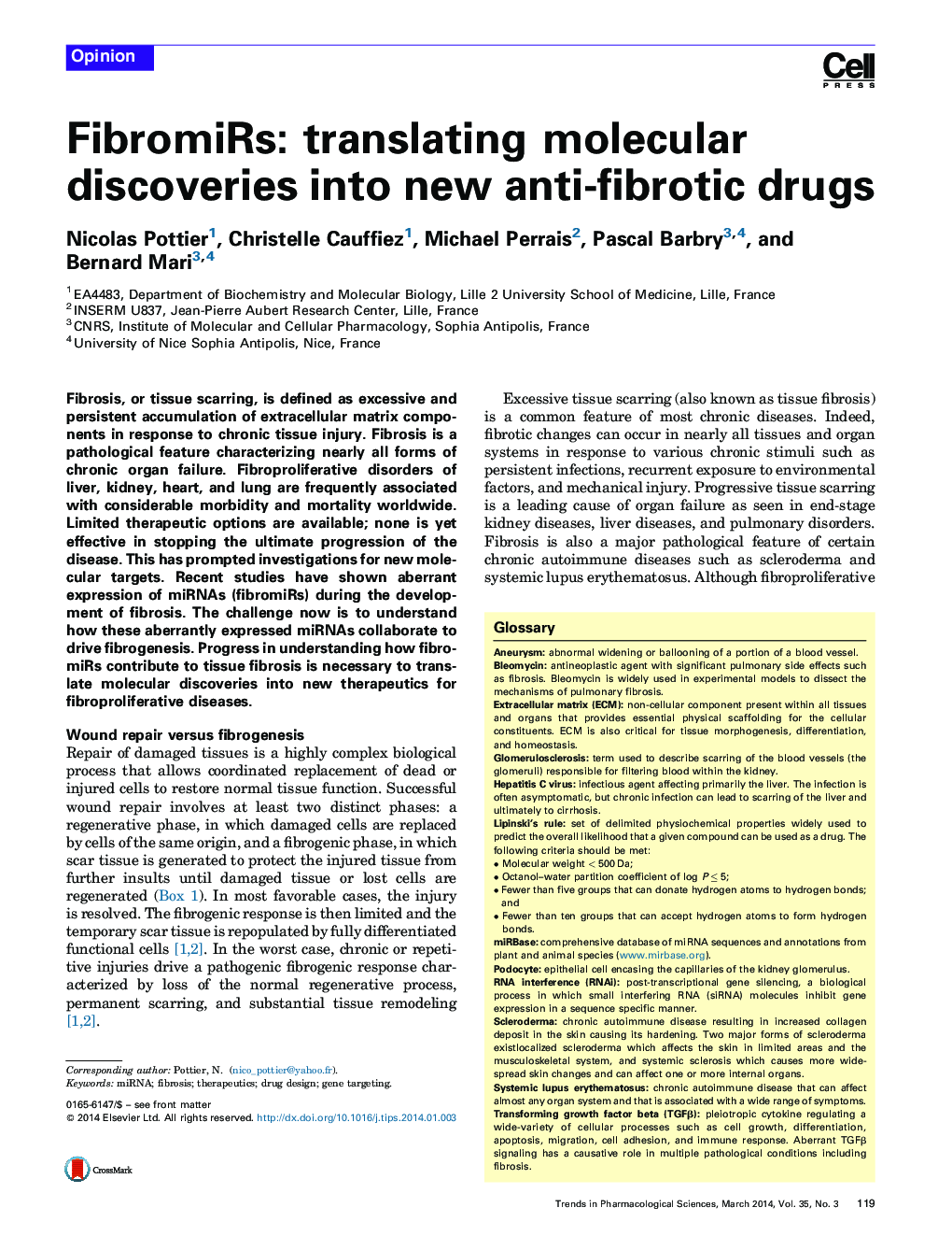 FibromiRs: translating molecular discoveries into new anti-fibrotic drugs