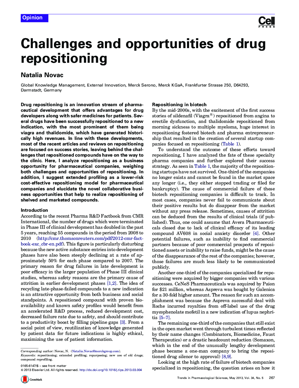 Challenges and opportunities of drug repositioning