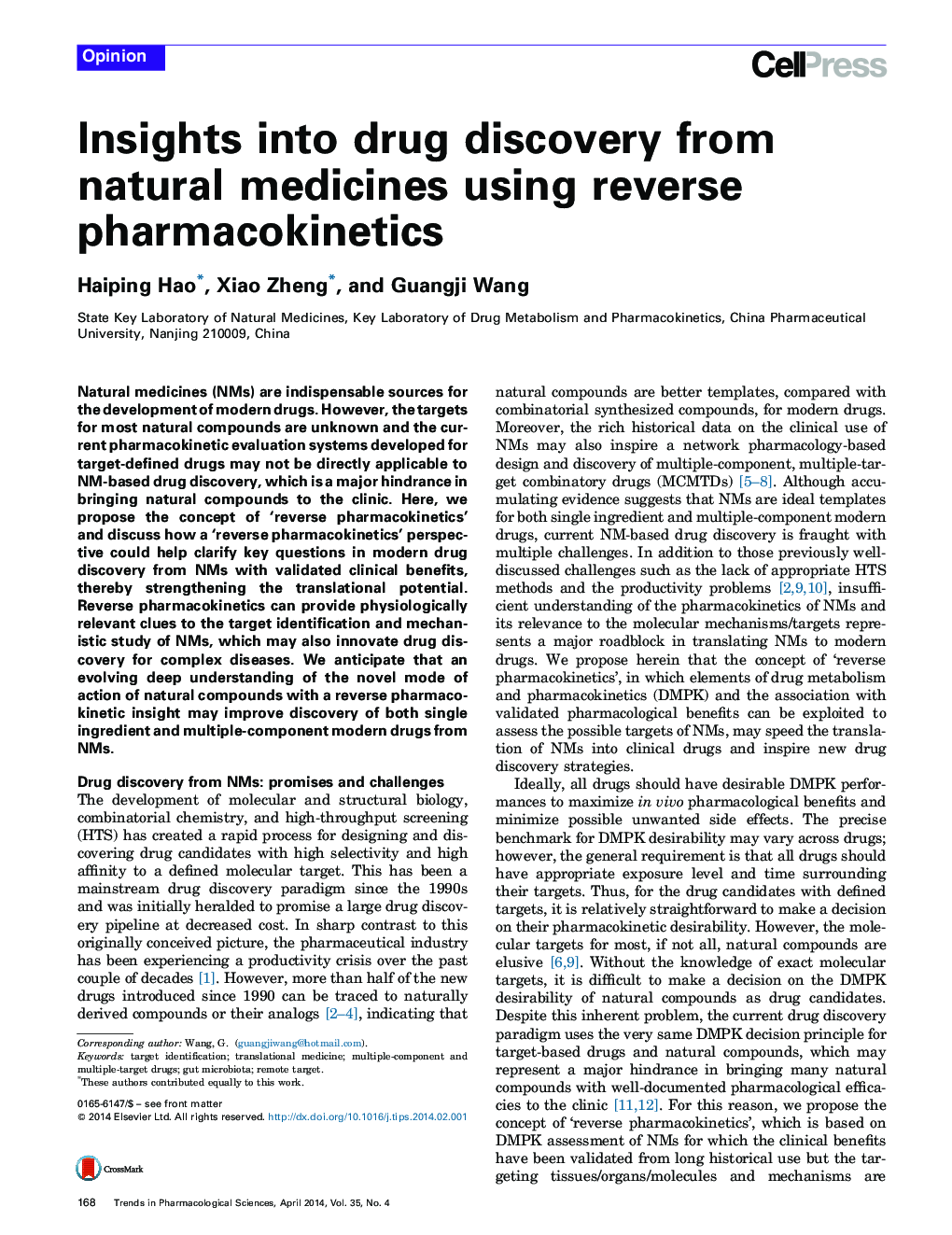 Insights into drug discovery from natural medicines using reverse pharmacokinetics