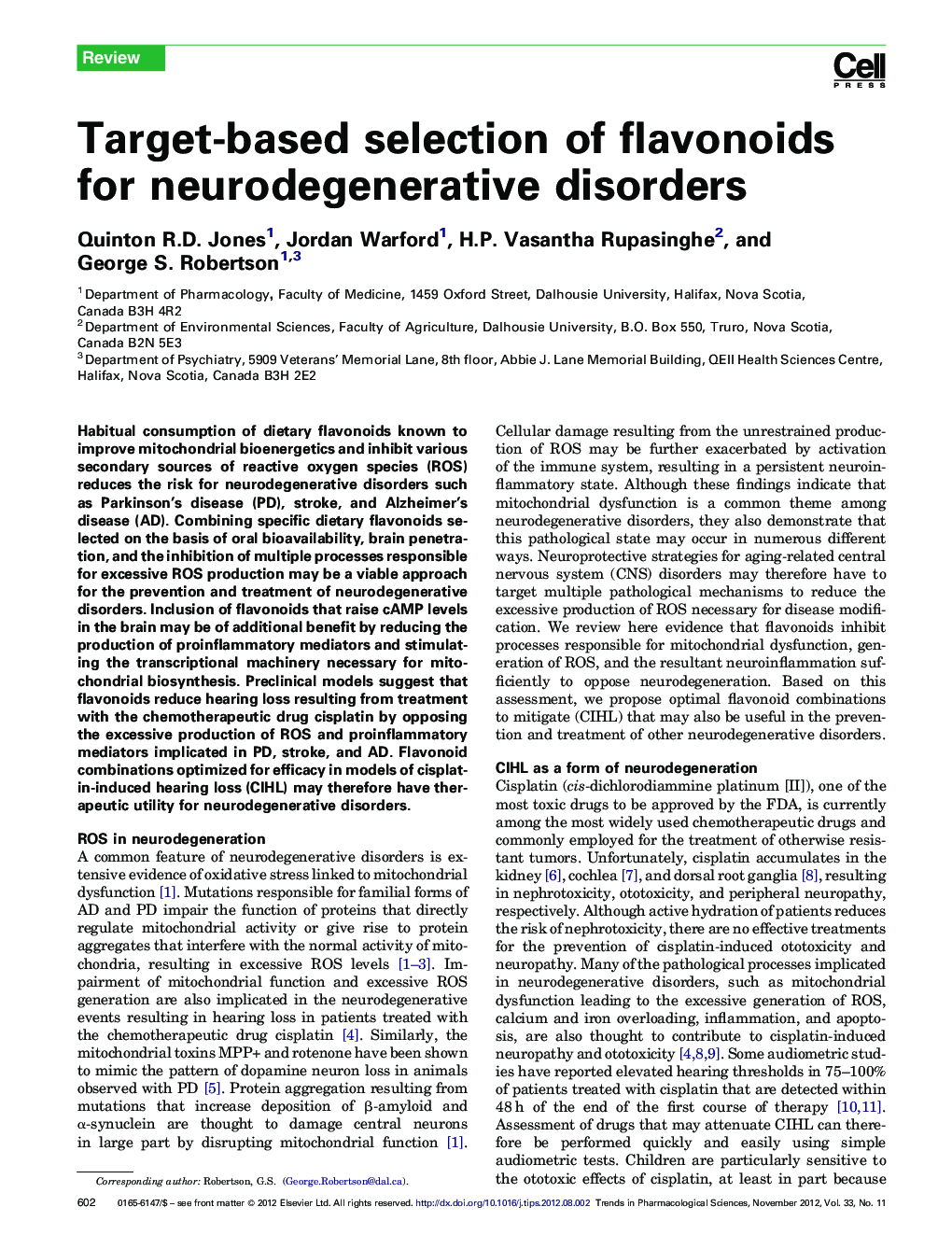 Target-based selection of flavonoids for neurodegenerative disorders