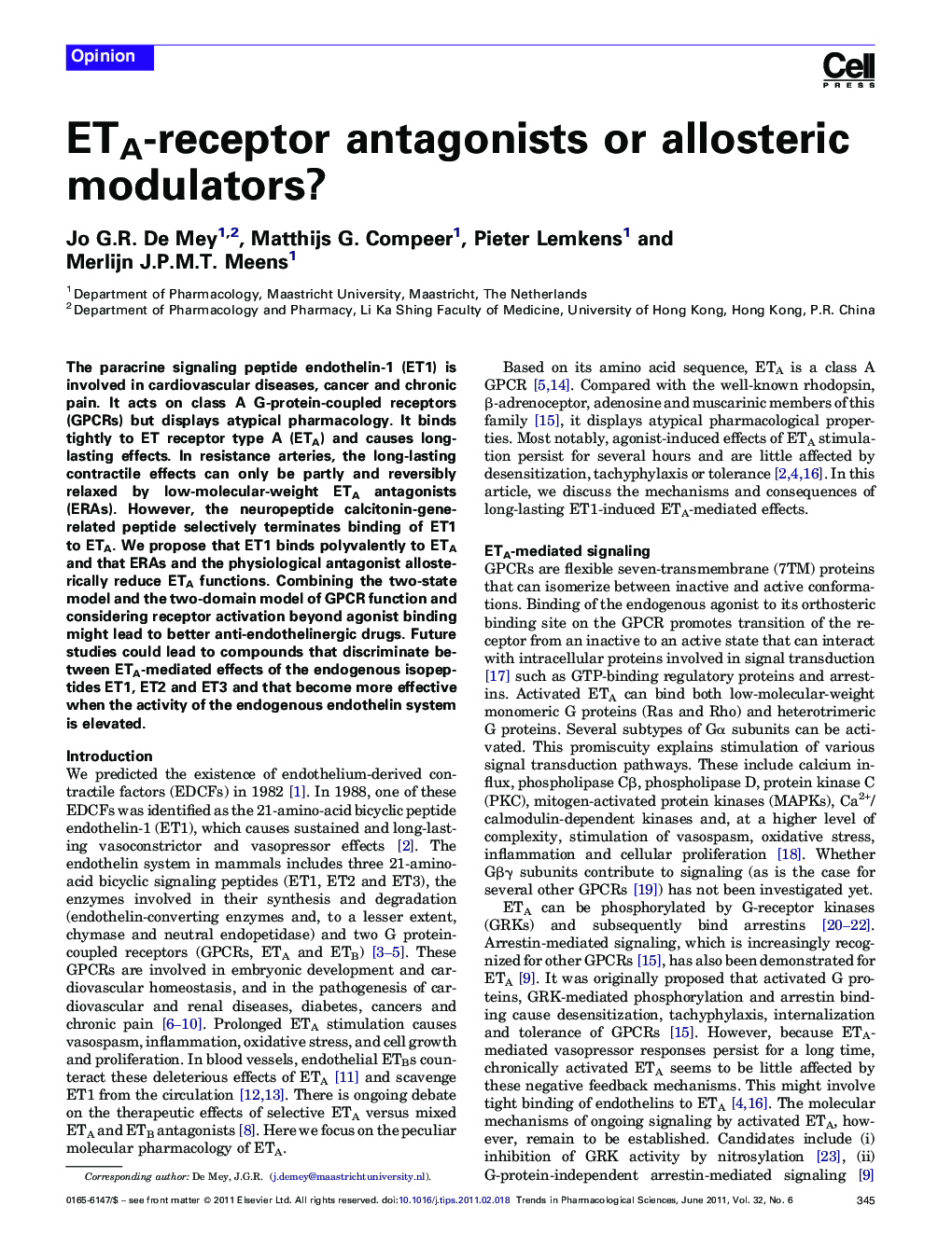 ETA-receptor antagonists or allosteric modulators?