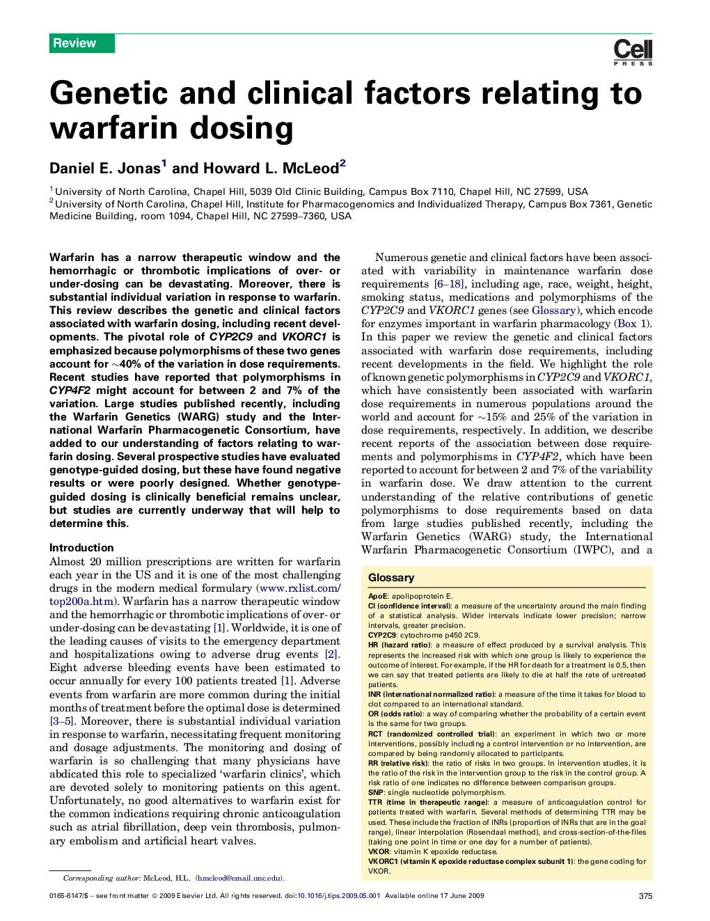 Genetic and clinical factors relating to warfarin dosing