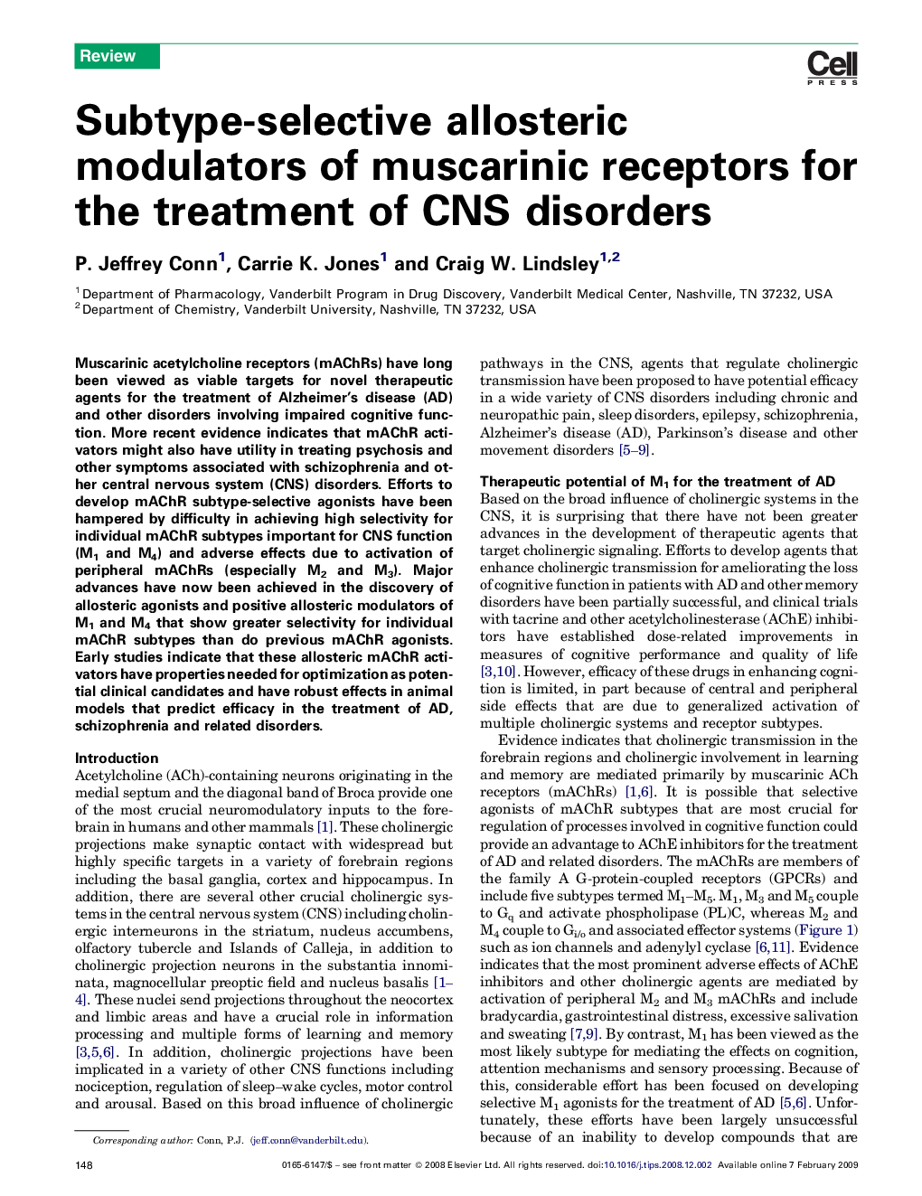 Subtype-selective allosteric modulators of muscarinic receptors for the treatment of CNS disorders