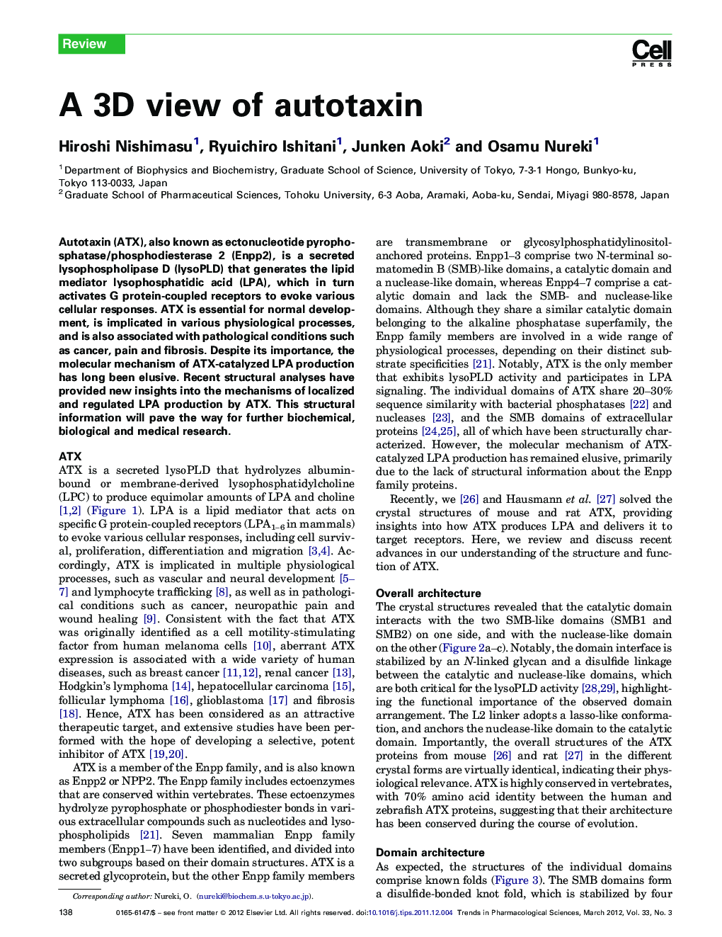 A 3D view of autotaxin