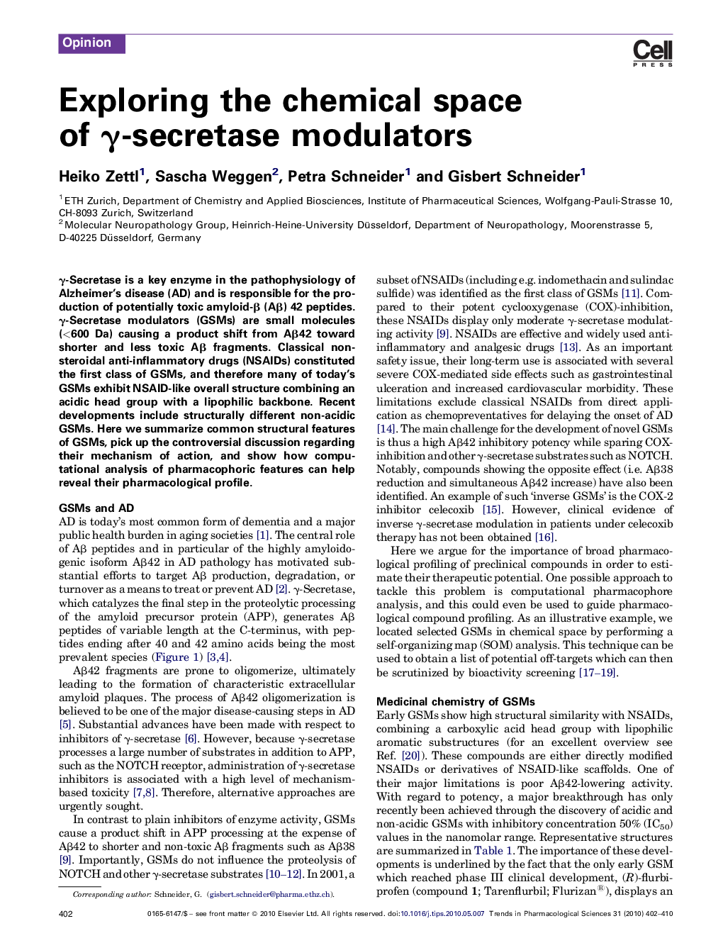 Exploring the chemical space of γ-secretase modulators
