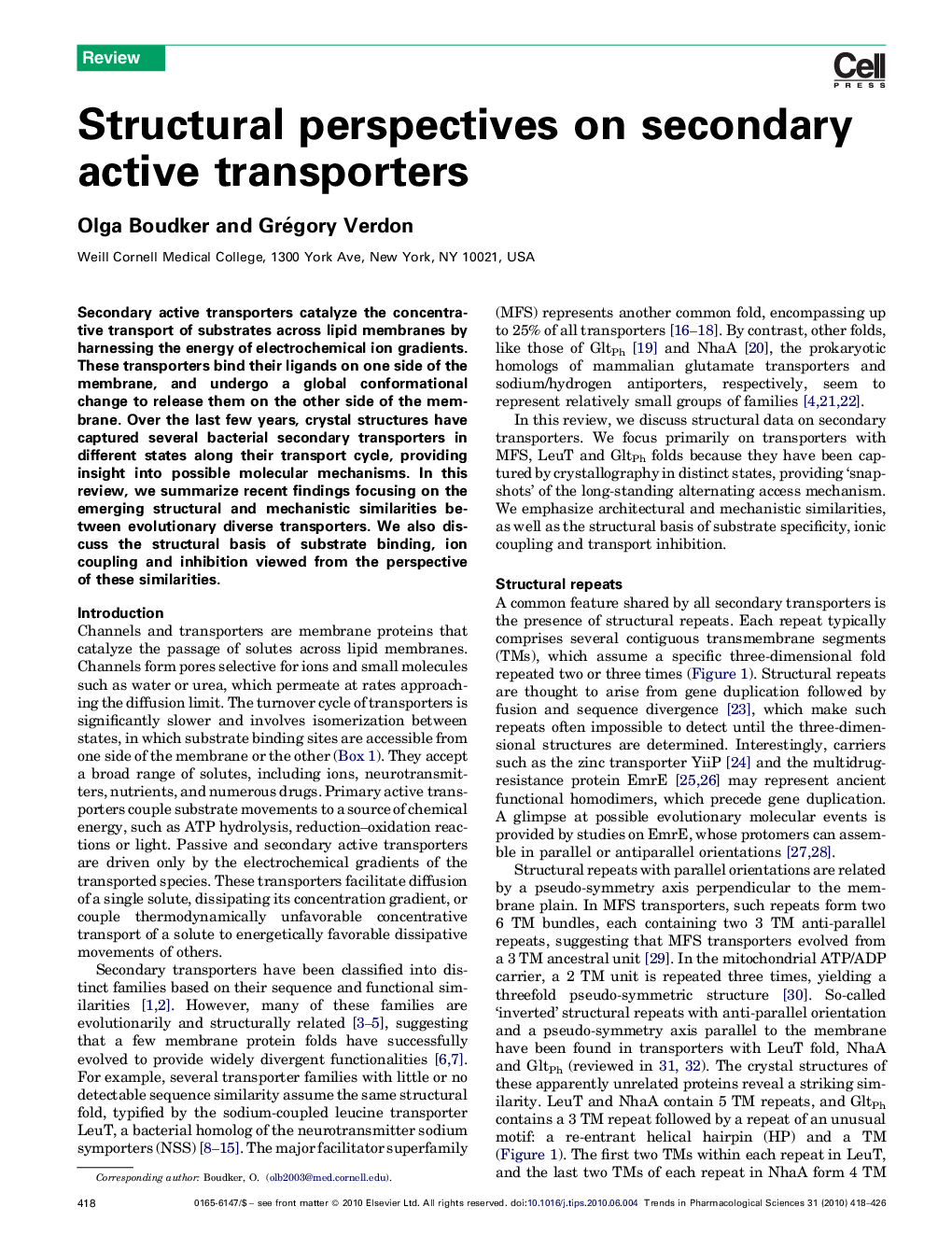 Structural perspectives on secondary active transporters