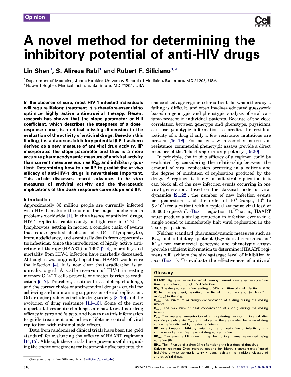 A novel method for determining the inhibitory potential of anti-HIV drugs