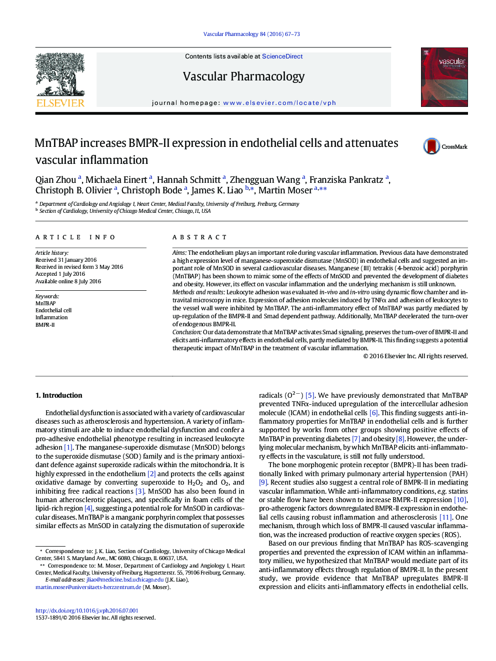 عکس صفحه اول مقاله: MnTBAP increases BMPR-II expression in endothelial cells and attenuates vascular inflammation MnTBAP increases BMPR-II expression in endothelial cells and attenuates vascular inflammation