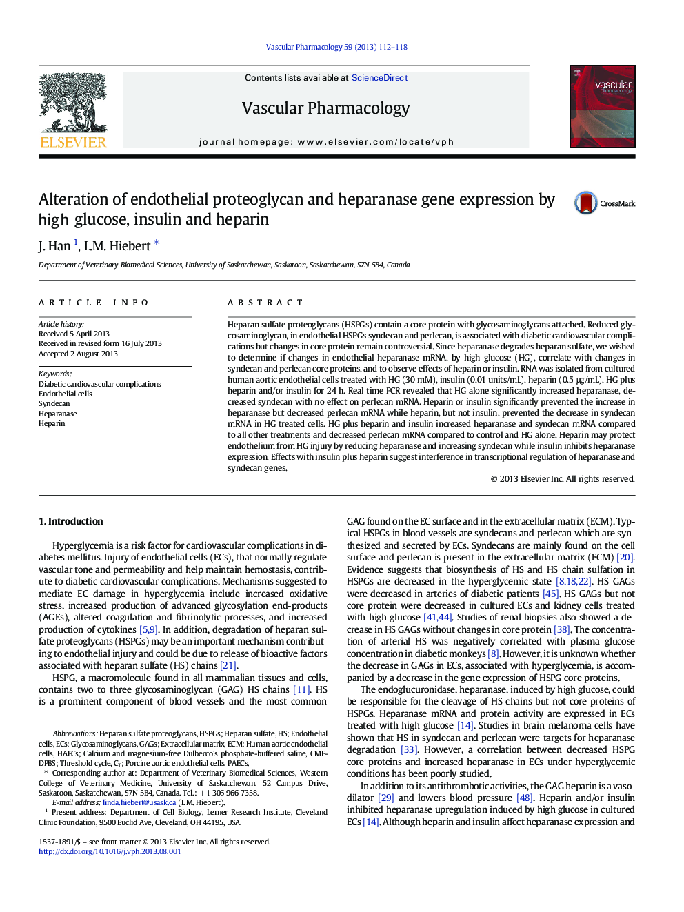 Alteration of endothelial proteoglycan and heparanase gene expression by high glucose, insulin and heparin