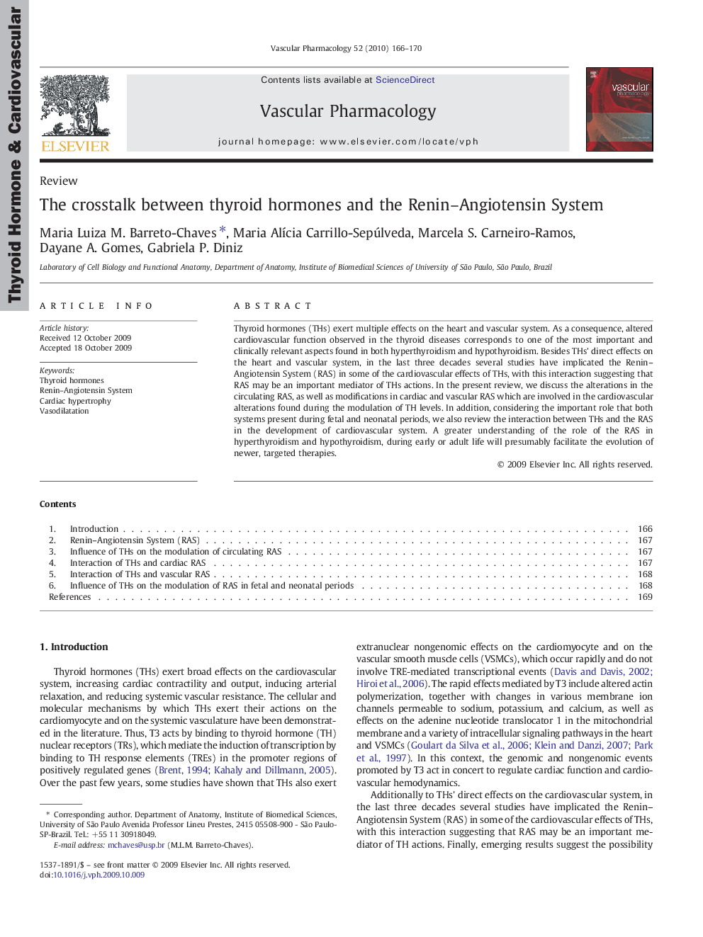 The crosstalk between thyroid hormones and the Renin–Angiotensin System